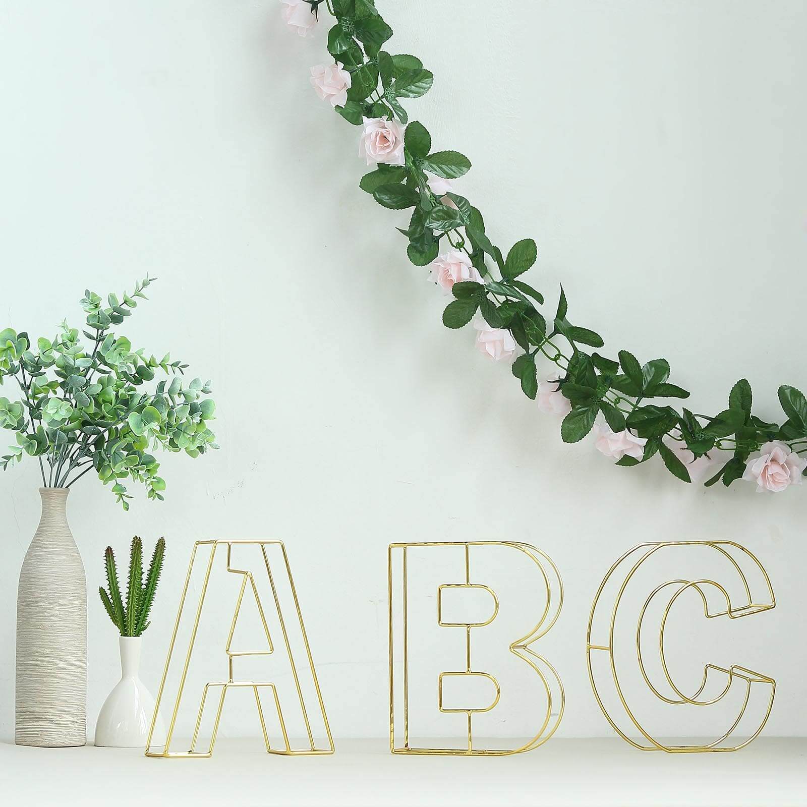 Gold Freestanding 3D Decorative Wire "L" Letter, Wedding Centerpiece 8" Tall - Image 11