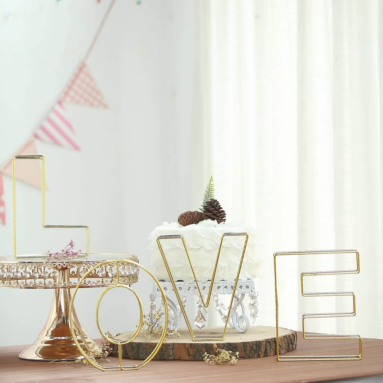 Gold Freestanding 3D Decorative Wire "L" Letter, Wedding Centerpiece 8" Tall - Image 14