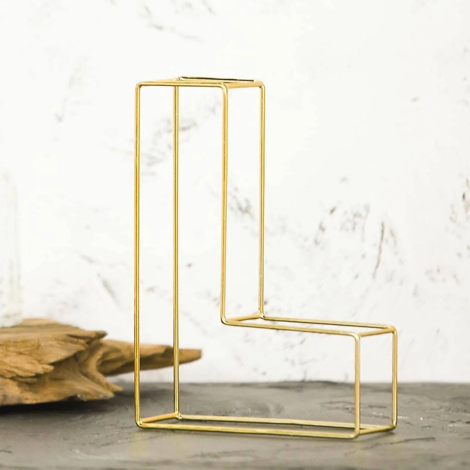 Gold Freestanding 3D Decorative Wire "L" Letter, Wedding Centerpiece 8" Tall - Image 7