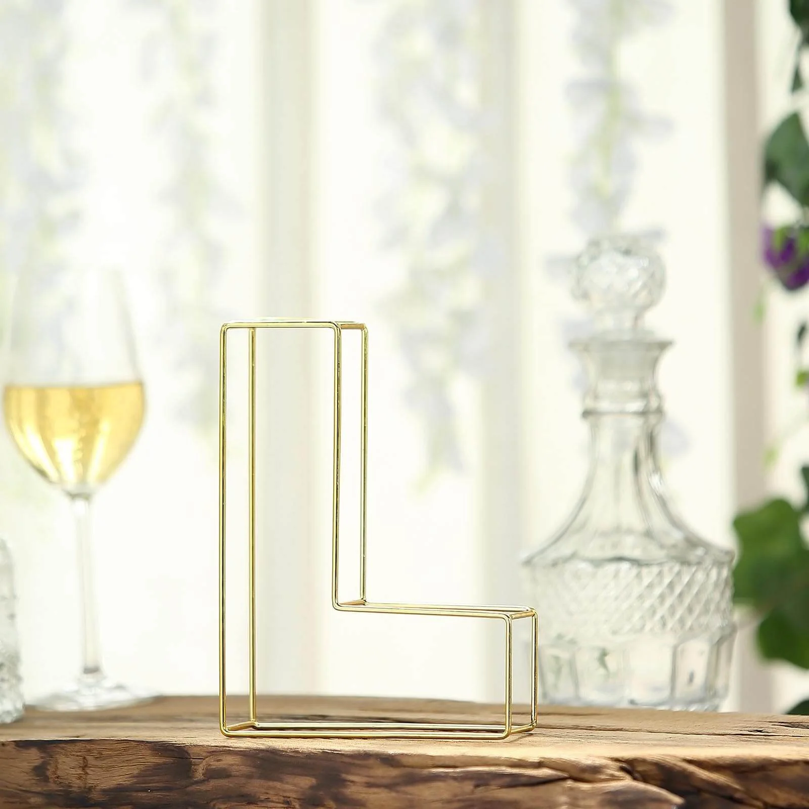 Gold Freestanding 3D Decorative Wire "L" Letter, Wedding Centerpiece 8" Tall - Image 8