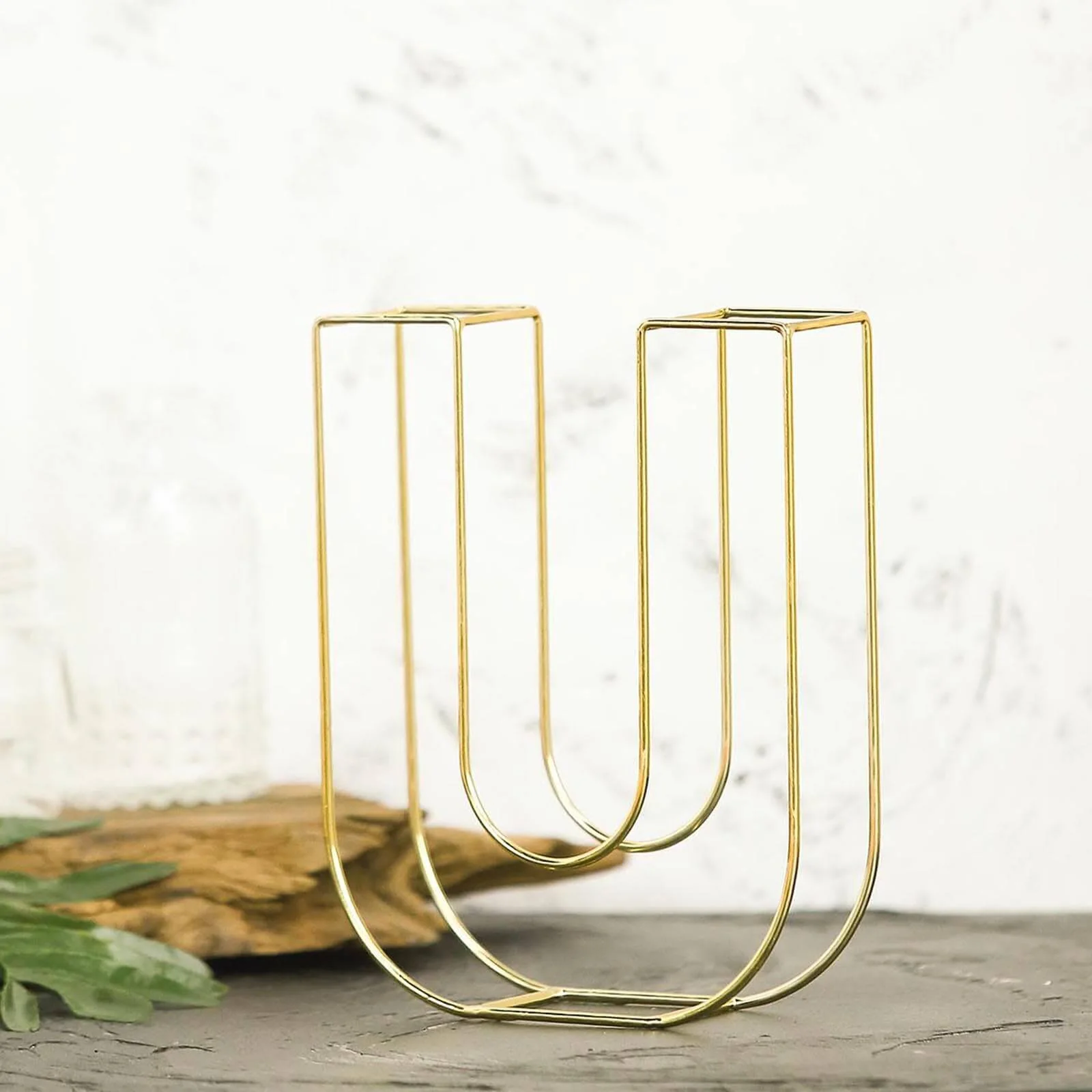 Gold Freestanding 3D Decorative Wire "U" Letter, Wedding Centerpiece 8" Tall - Image 7
