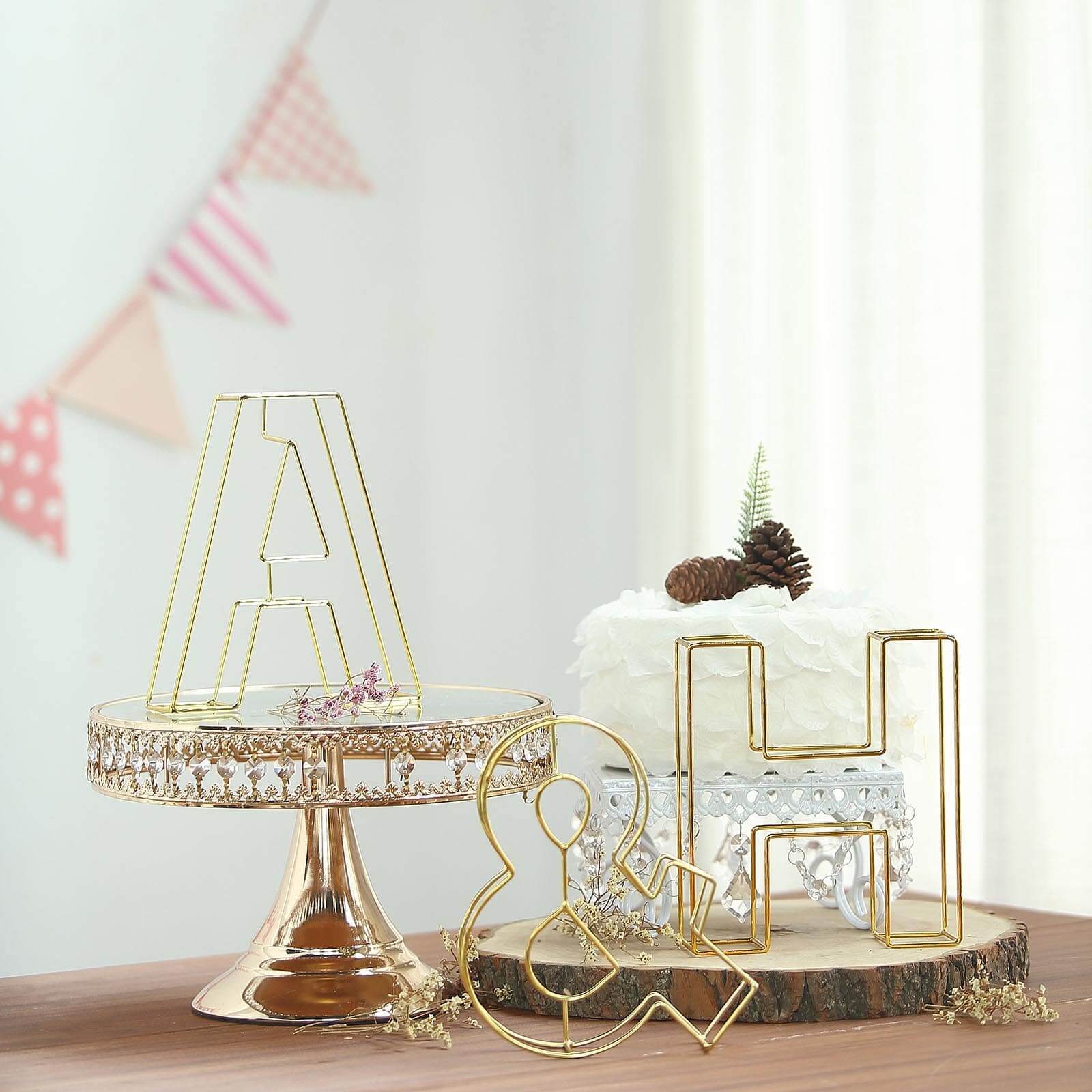 Gold Freestanding 3D Decorative Wire "Z" Letter, Wedding Centerpiece 8" Tall - Image 13