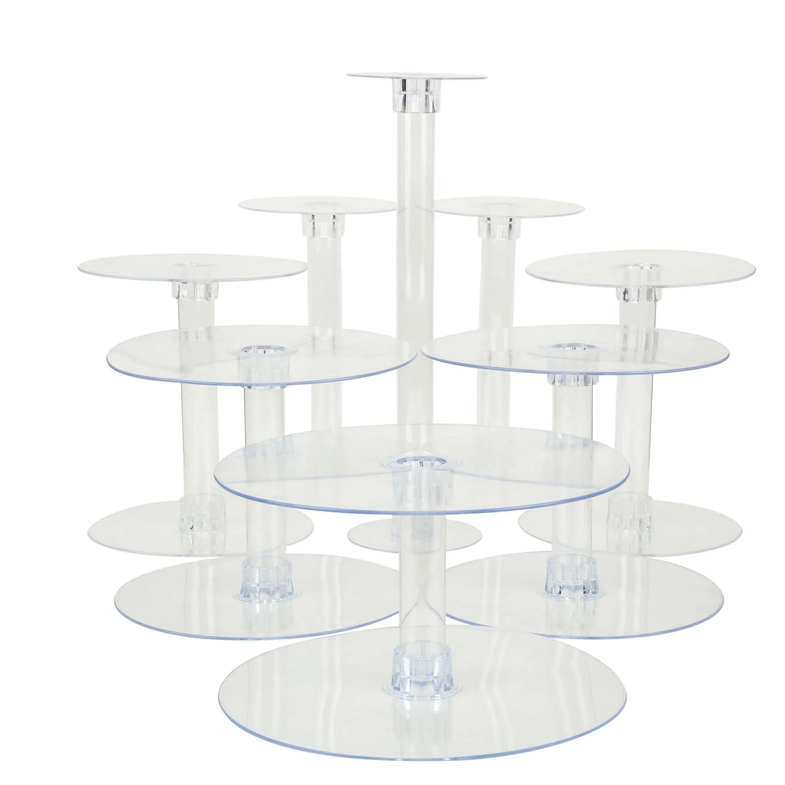 8-Tier Acrylic Cake Stand Set Assorted Sizes Clear - Sleek Reusable Cupcake Holder Dessert Pedestal Centerpiece Risers for Special Events & Catering Displays - Image 8