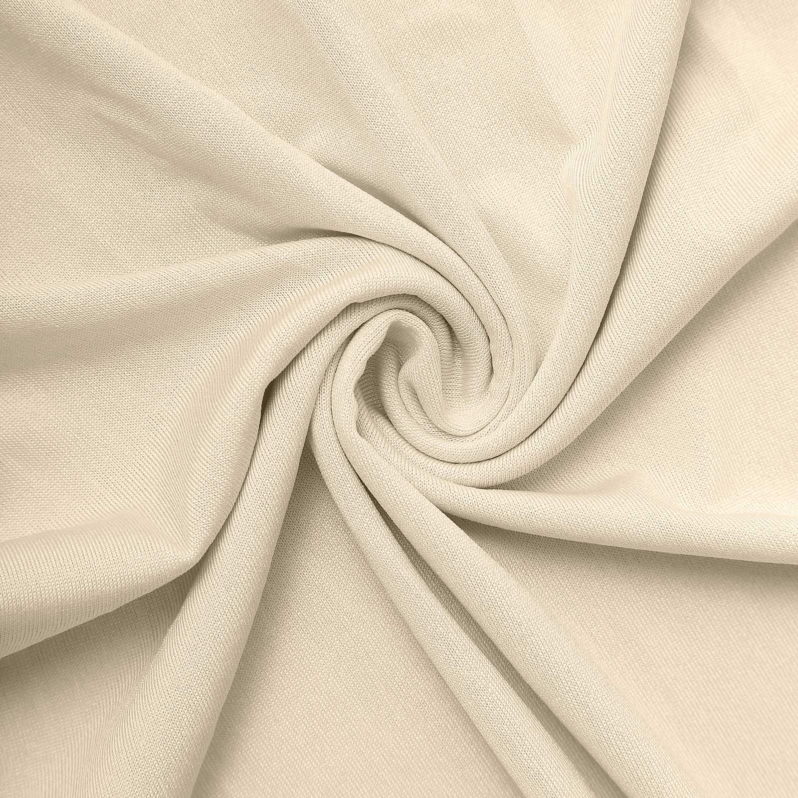 Beige Spandex Fitted Open Arch Backdrop Cover, Double-Sided U-Shaped Wedding Arch Slipcover 8ft - Image 8