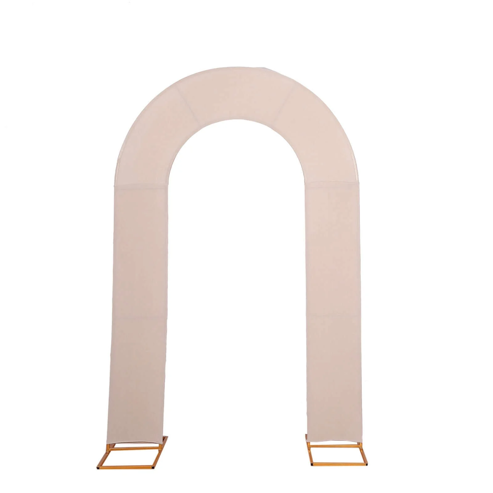 Nude Spandex Fitted Open Arch Backdrop Cover, Double-Sided U-Shaped Wedding Arch Slipcover 8ft - Image 7