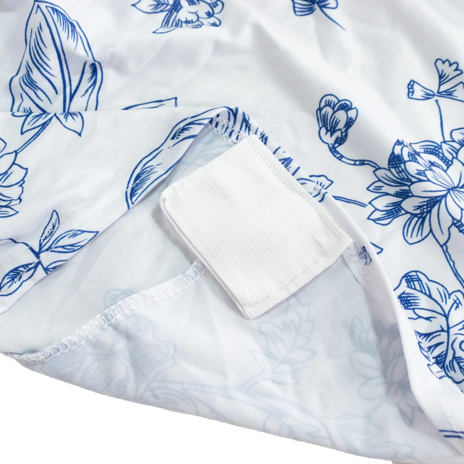 Spandex Fitted Rectangle Tablecloth 8ft – White & Blue French Toile Wrinkle-Free Stretch Table Cover - Image 5