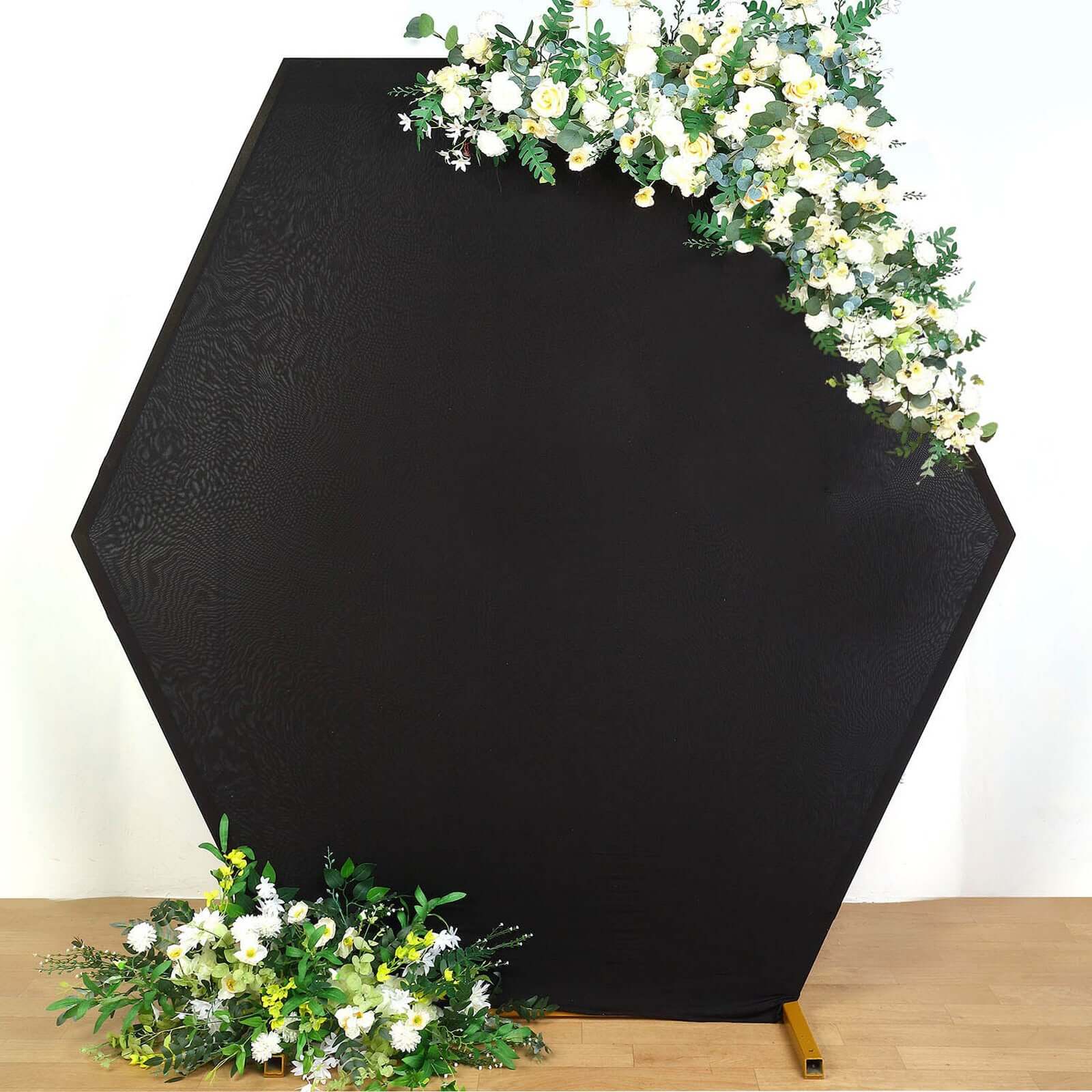 Black 2-Sided Spandex Fit Hexagon Wedding Arch Backdrop Cover 8ftx7ft - Image 7