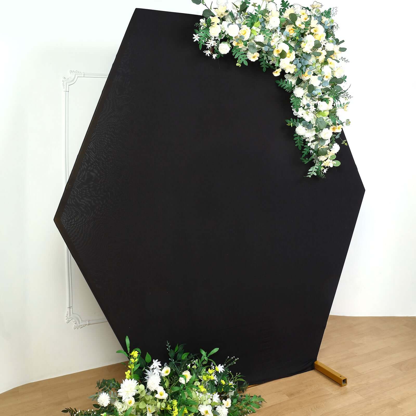 Black 2-Sided Spandex Fit Hexagon Wedding Arch Backdrop Cover 8ftx7ft - Image 8