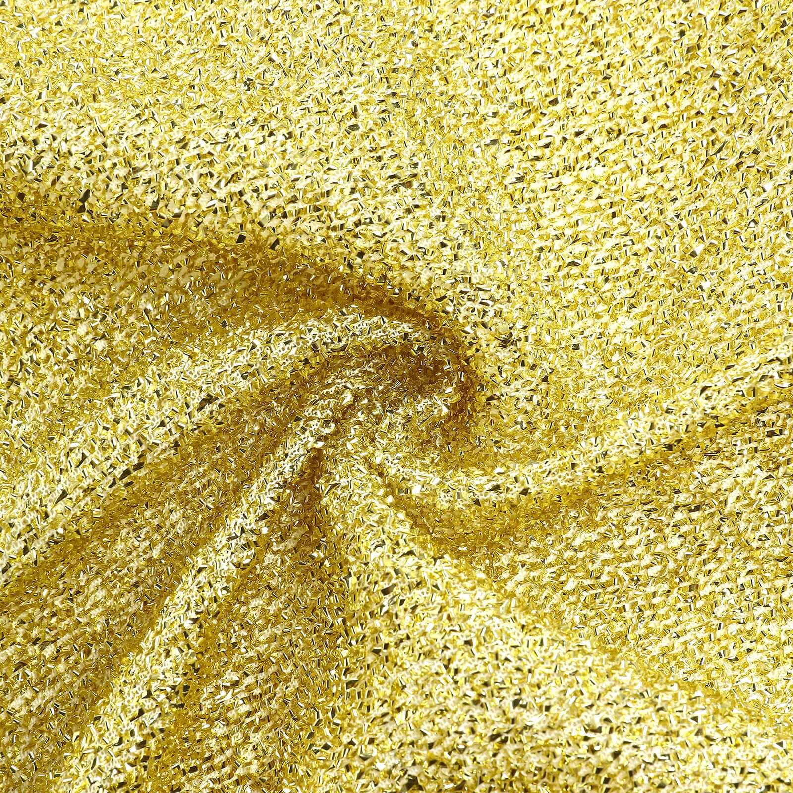 Champagne Metallic Shimmer Tinsel Spandex Hexagon Backdrop, 2-Sided Wedding Arch Cover 8ftx7ft - Image 11