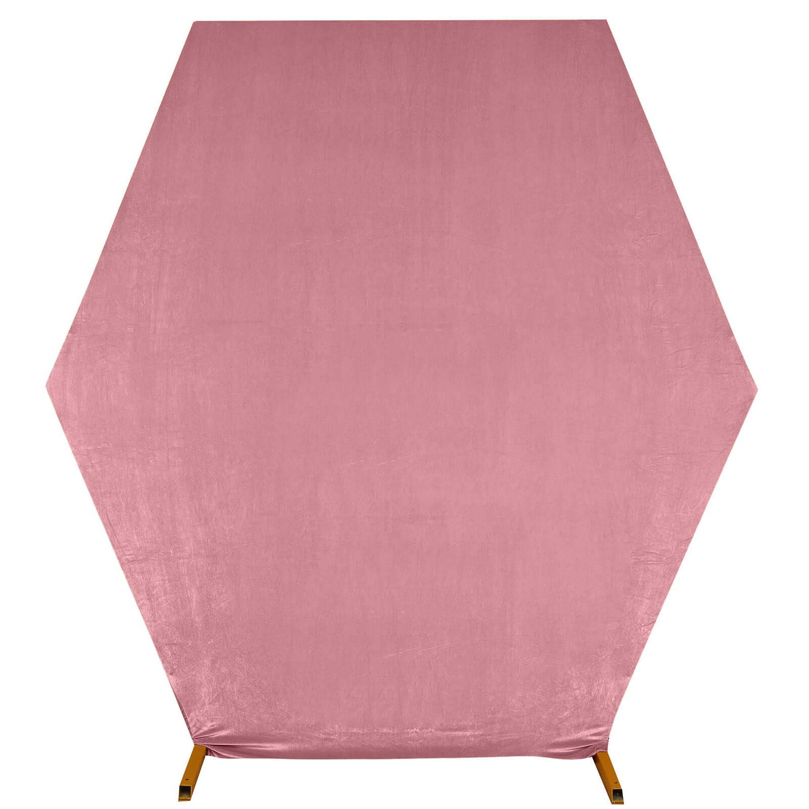 Dusty Rose Velvet Fitted Hexagon Wedding Arch Backdrop Cover 8ftx7ft - Image 7