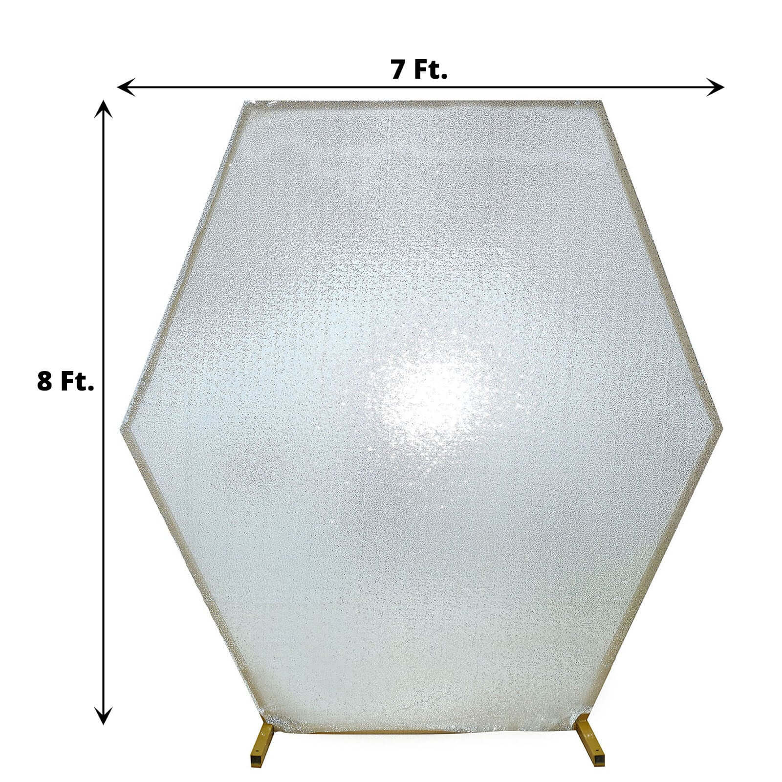 Metallic Silver Sparkle Sequin Hexagon Wedding Arch Cover, Shiny Shimmer Backdrop Stand Cover 2-Sided Custom Fit 8ftx7ft - Image 3