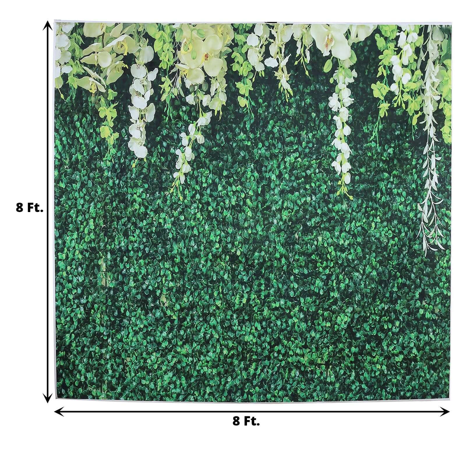 Greenery Grass and Vines Print Vinyl Photo Shoot Backdrop 8ftx8ft - Image 3