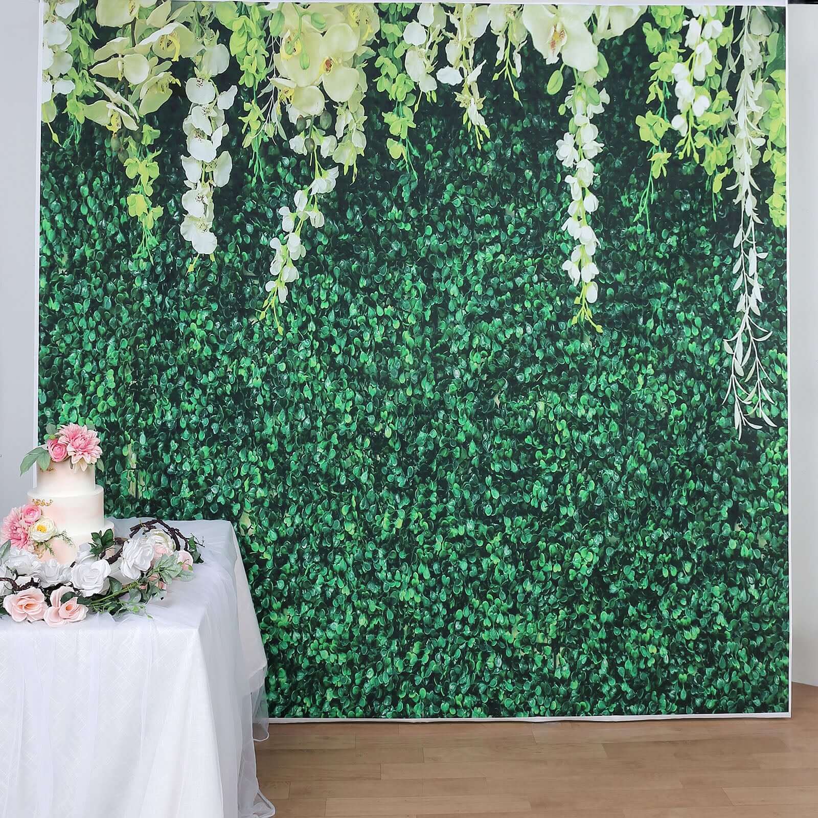 Greenery Grass and Vines Print Vinyl Photo Shoot Backdrop 8ftx8ft - Image 6