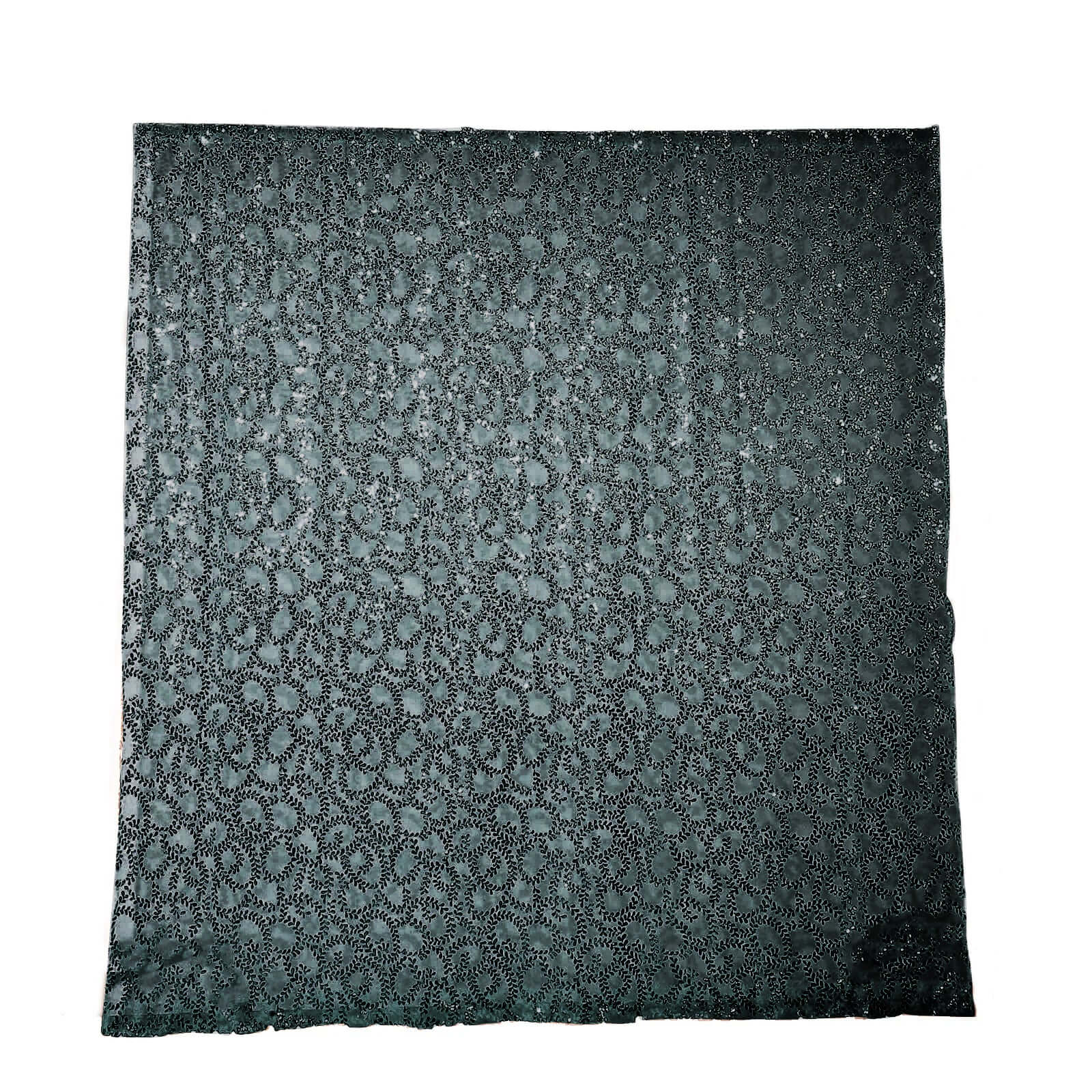 Hunter Emerald Green Embroider Sequin Backdrop Drape Curtain, Sparkly Sheer Event Divider Panel With Embroidery Leaf - 8ftx8ft - Image 7