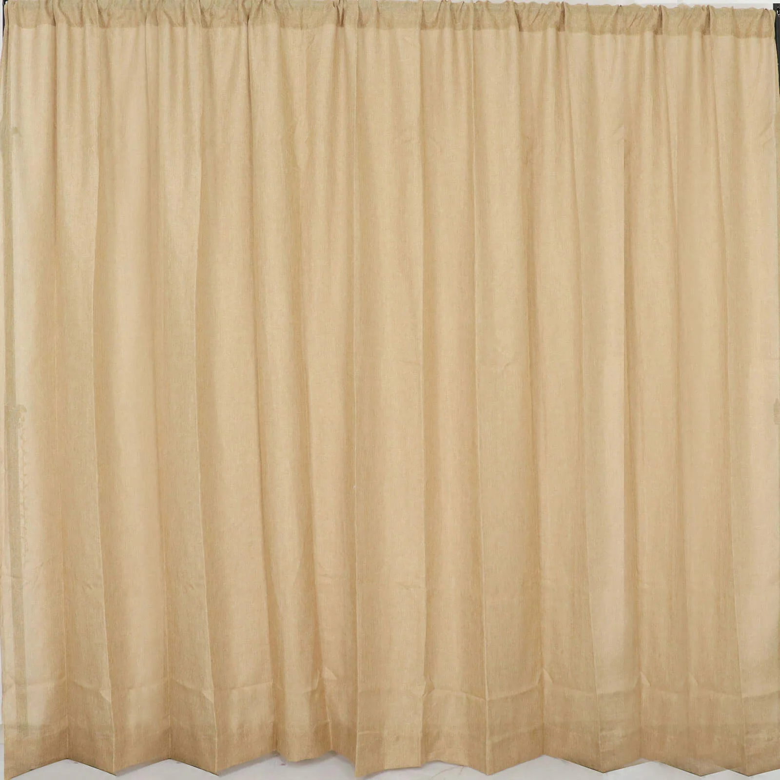 Rustic Faux Burlap Backdrop Drape Curtain, Natural Jute Photo Booth Event Divider Panel With Rod Pocket - 8ftx8ft - Image 6