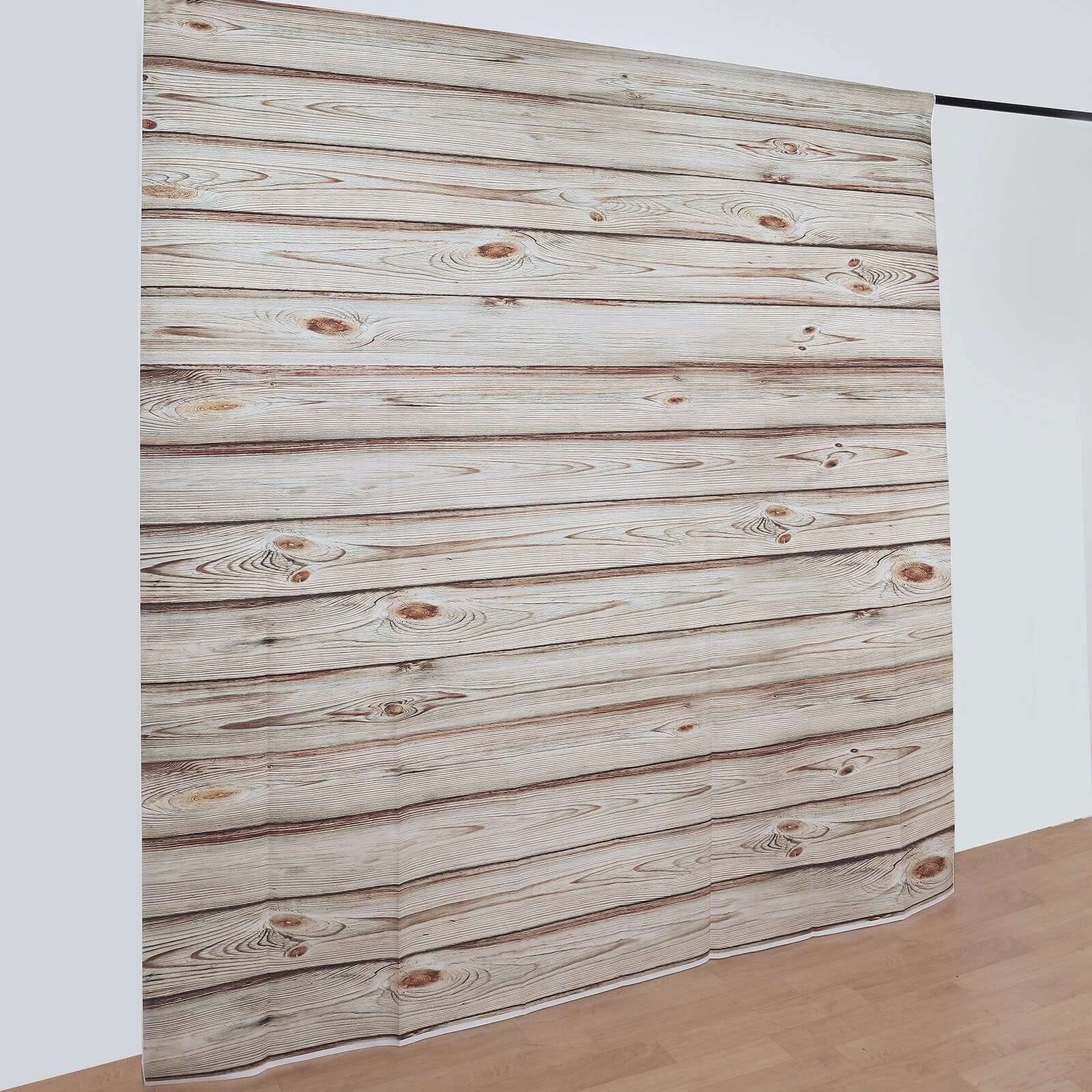Rustic White Washed Wood Panel Vinyl Photography Backdrop, Party Photo Booth Background 8ftx8ft - Image 5