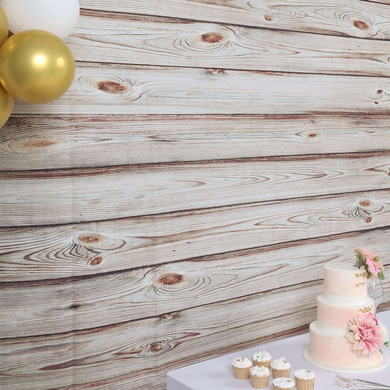 Rustic White Washed Wood Panel Vinyl Photography Backdrop, Party Photo Booth Background 8ftx8ft - Image 9