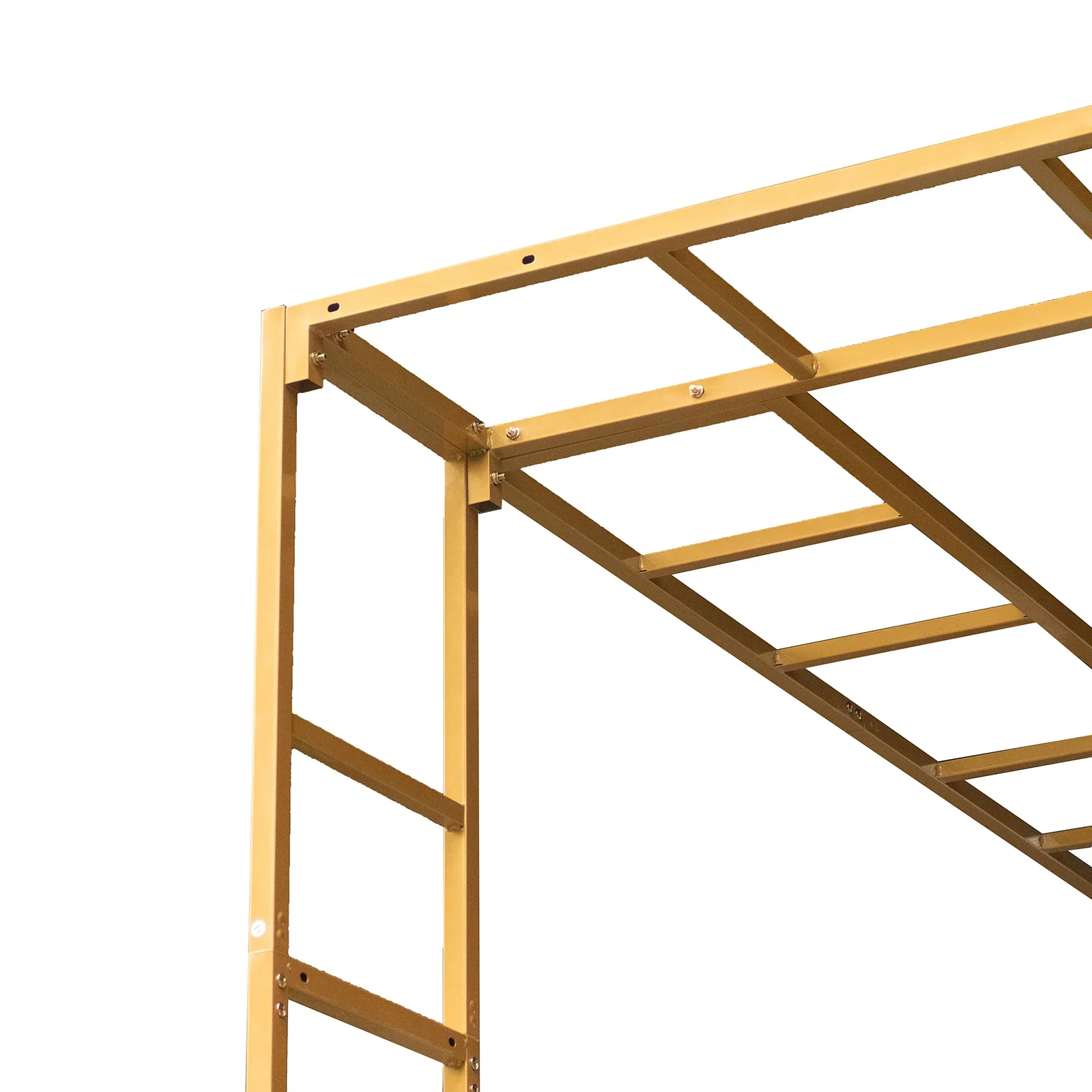 Gold Metal Event Arch & Canopy Frame – Rectangular 8ft x 10ft Heavy-Duty 4-Post Ladder-Style Backdrop Stand, Height Adjustable & Portable - Image 6