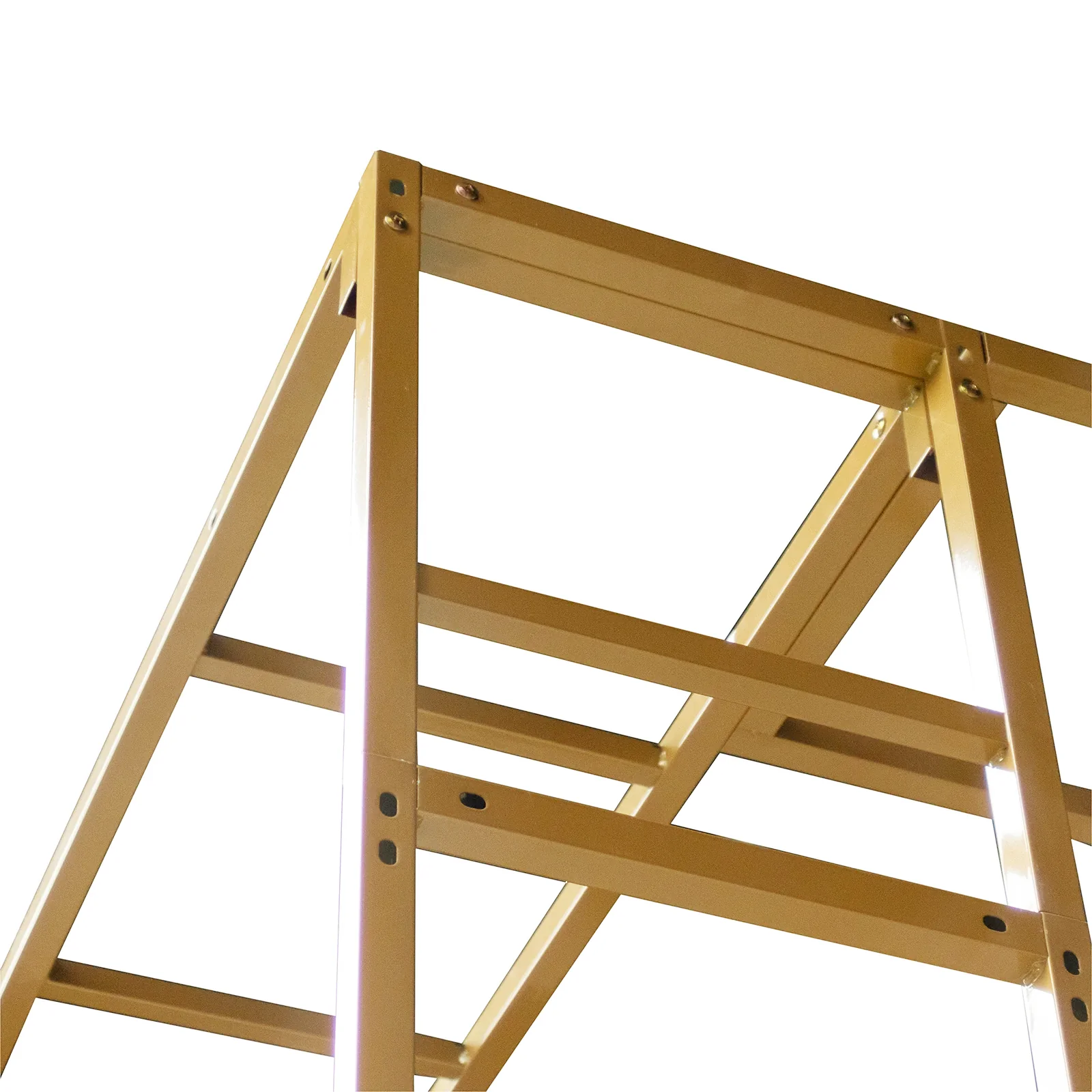 Gold Metal Event Arch & Canopy Frame – Rectangular 8ft x 10ft Heavy-Duty 4-Post Ladder-Style Backdrop Stand, Height Adjustable & Portable - Image 8
