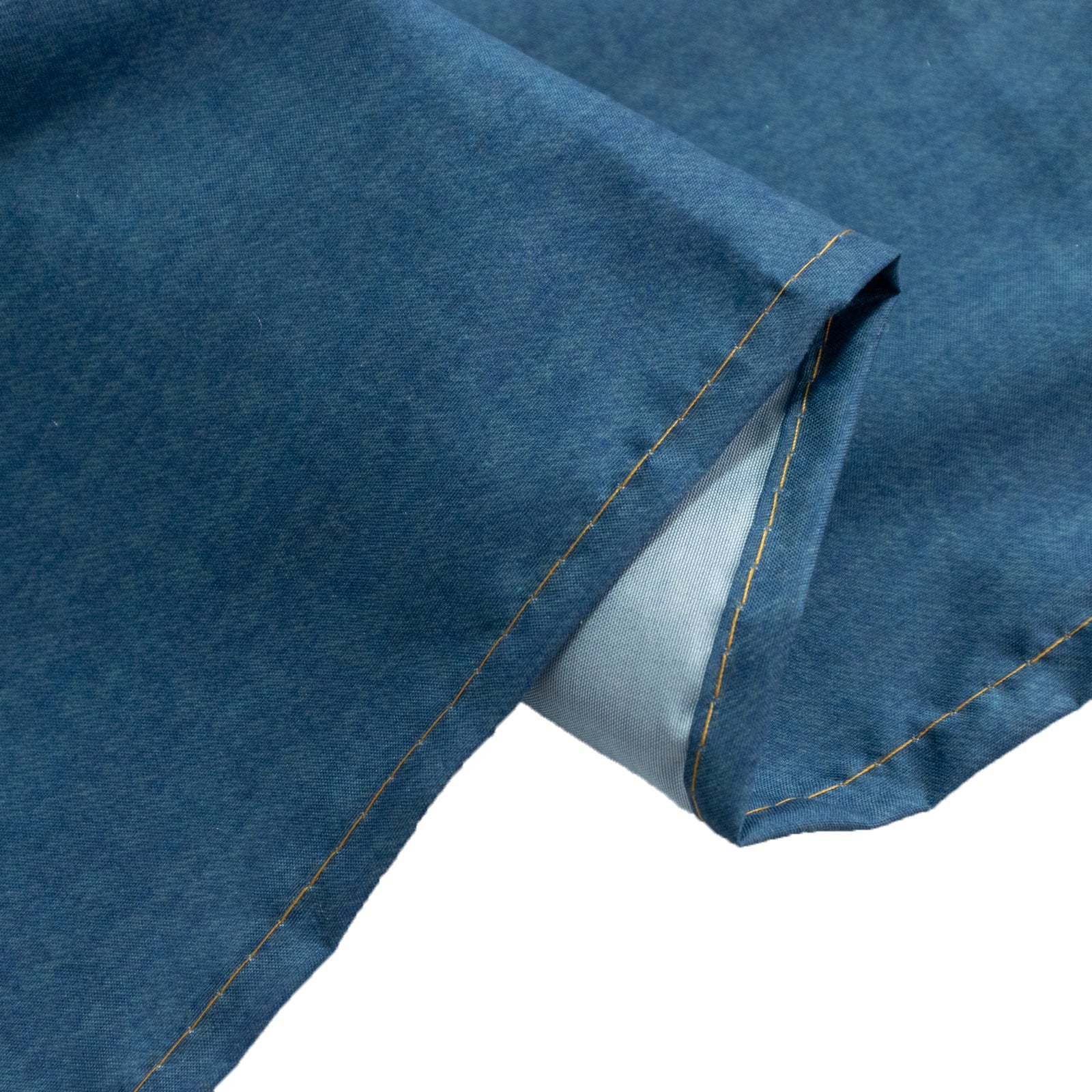 Polyester Rectangular Tablecloth 90x132" Denim Blue with Faux Denim Design – Seamless Finish for Modern Events - Image 7
