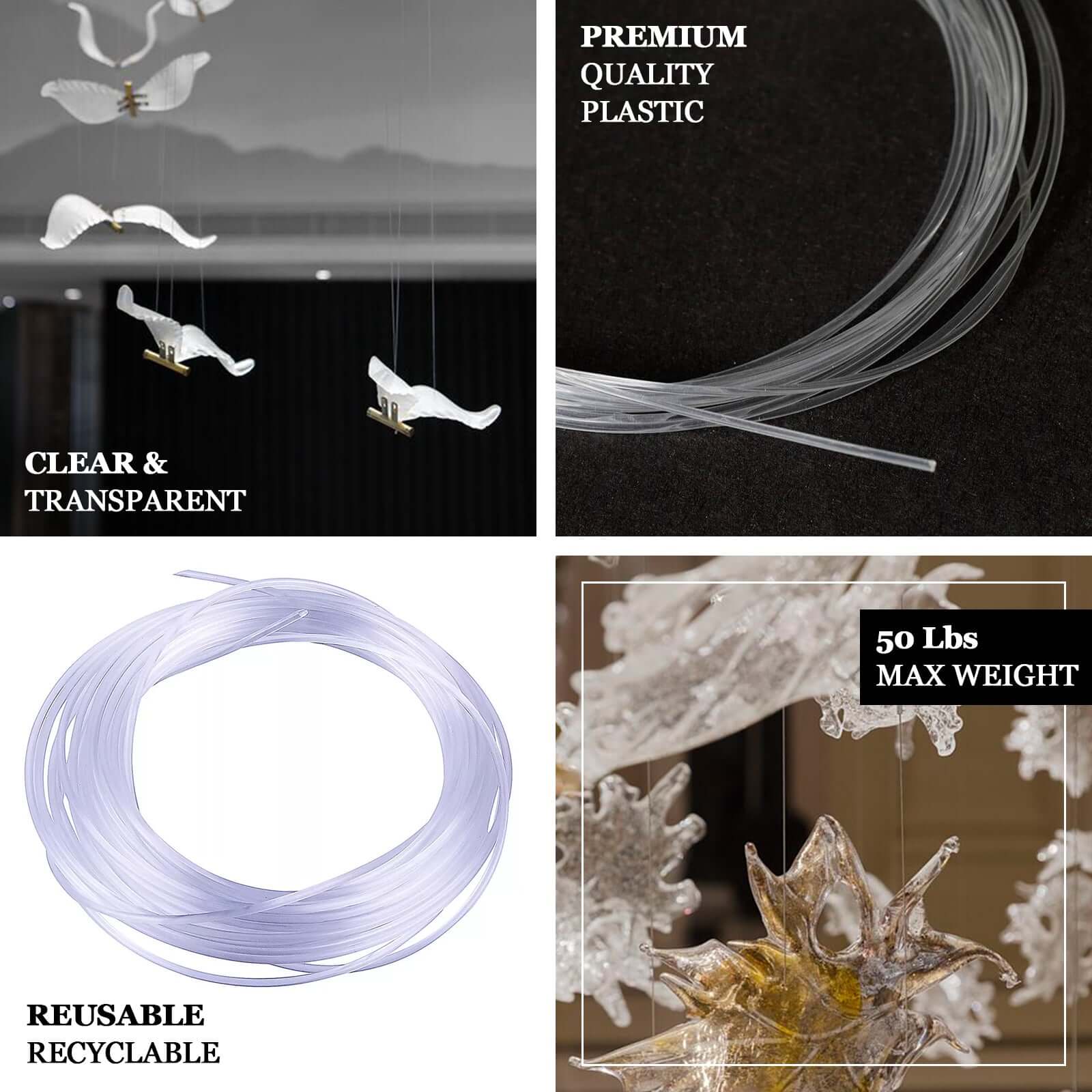 Clear Plastic Craft Wire, Invisible Hanging Wire 9ft - Image 4