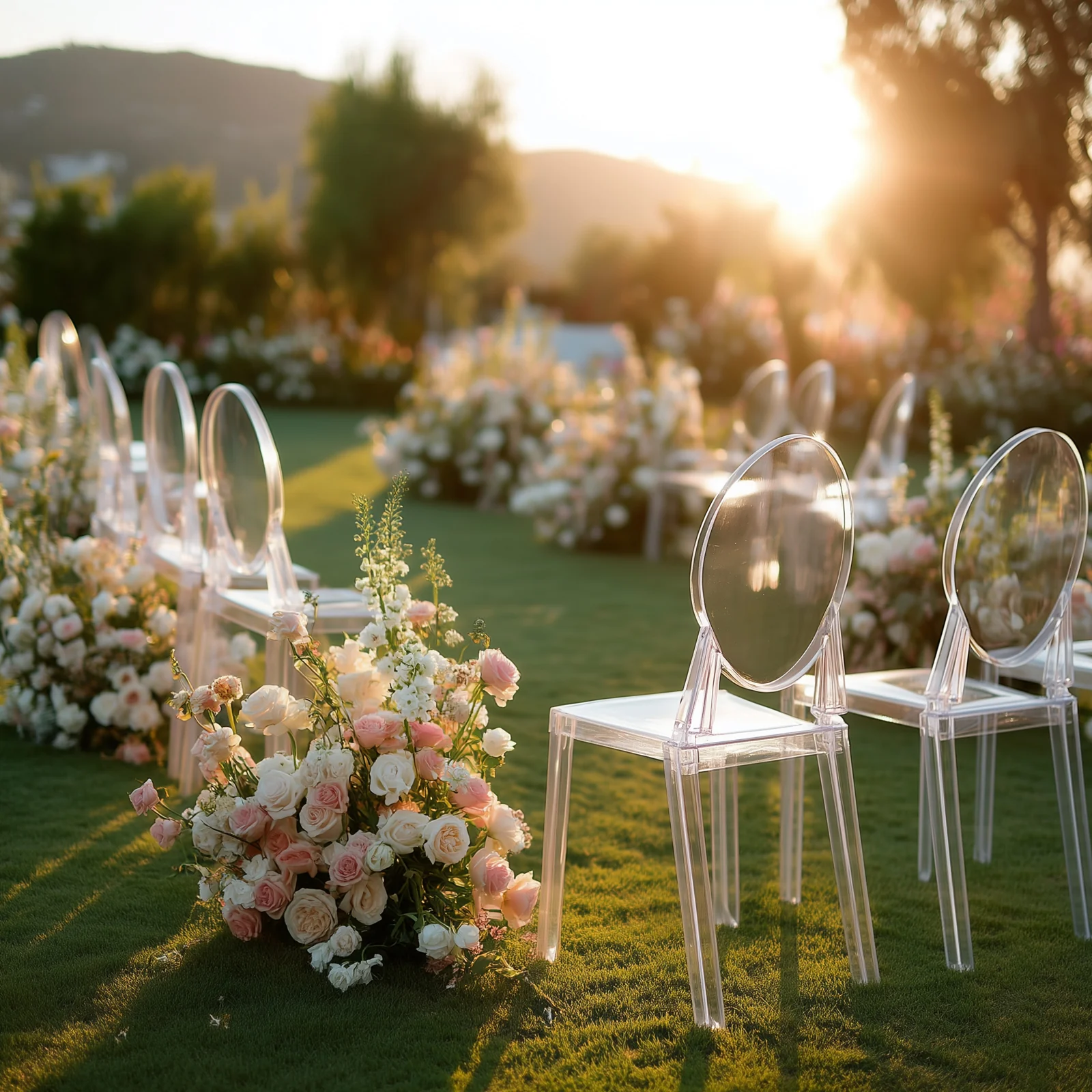 8-Pack Acrylic Banquet Ghost Chairs Clear with Oval Back – Transparent Armless Design for Sophisticated Events - Image 3
