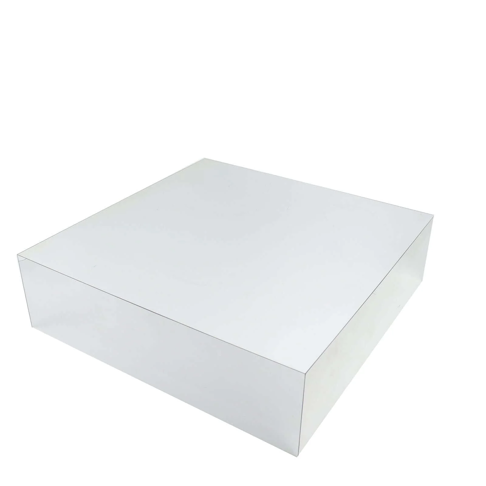 Acrylic Cake Box Stand 18"x18" Transparent Pedestal Riser Silver - Hollow Bottom for Event Displays - Image 6