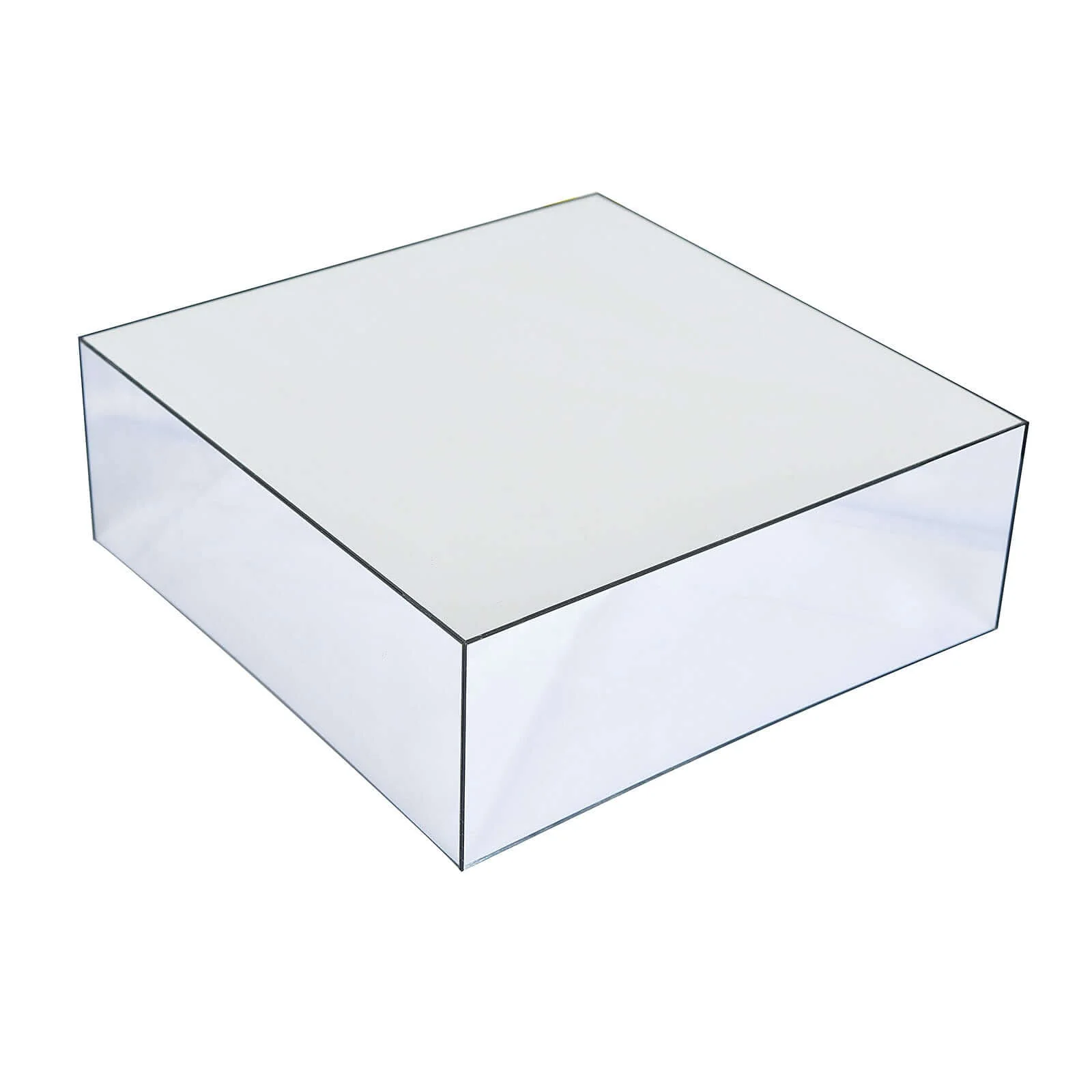 Acrylic Cake Box Stand Pedestal Riser 14"x14" Mirror Finish Silver - Hollow Bottom Display - Image 6