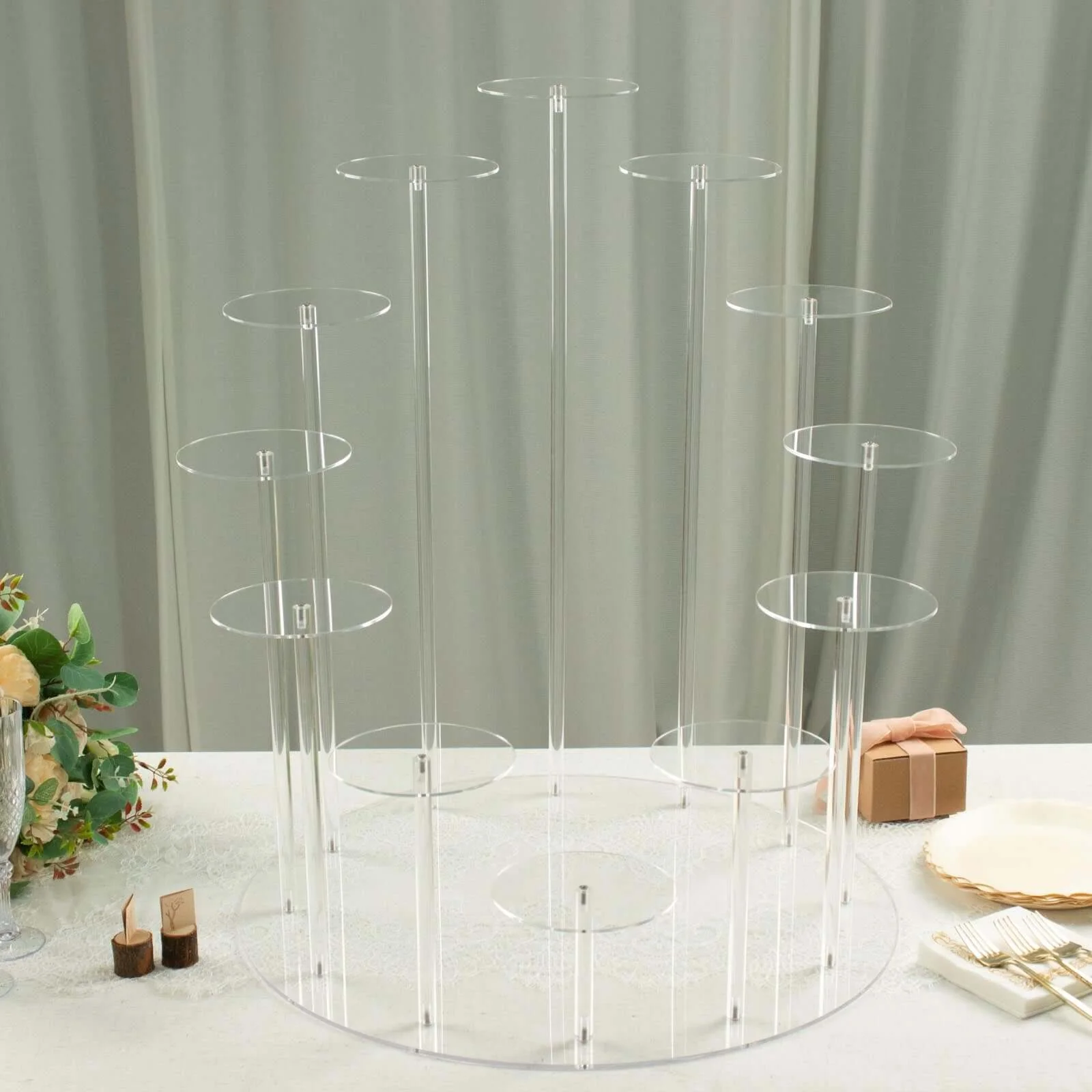 Acrylic Cake Stand with 12-Arm Tiered Cupcake Holders 29" Clear - Sturdy Multi-layer Dessert Display Tower Centerpiece for Weddings Gala Events & Dessert Buffets - Image 5