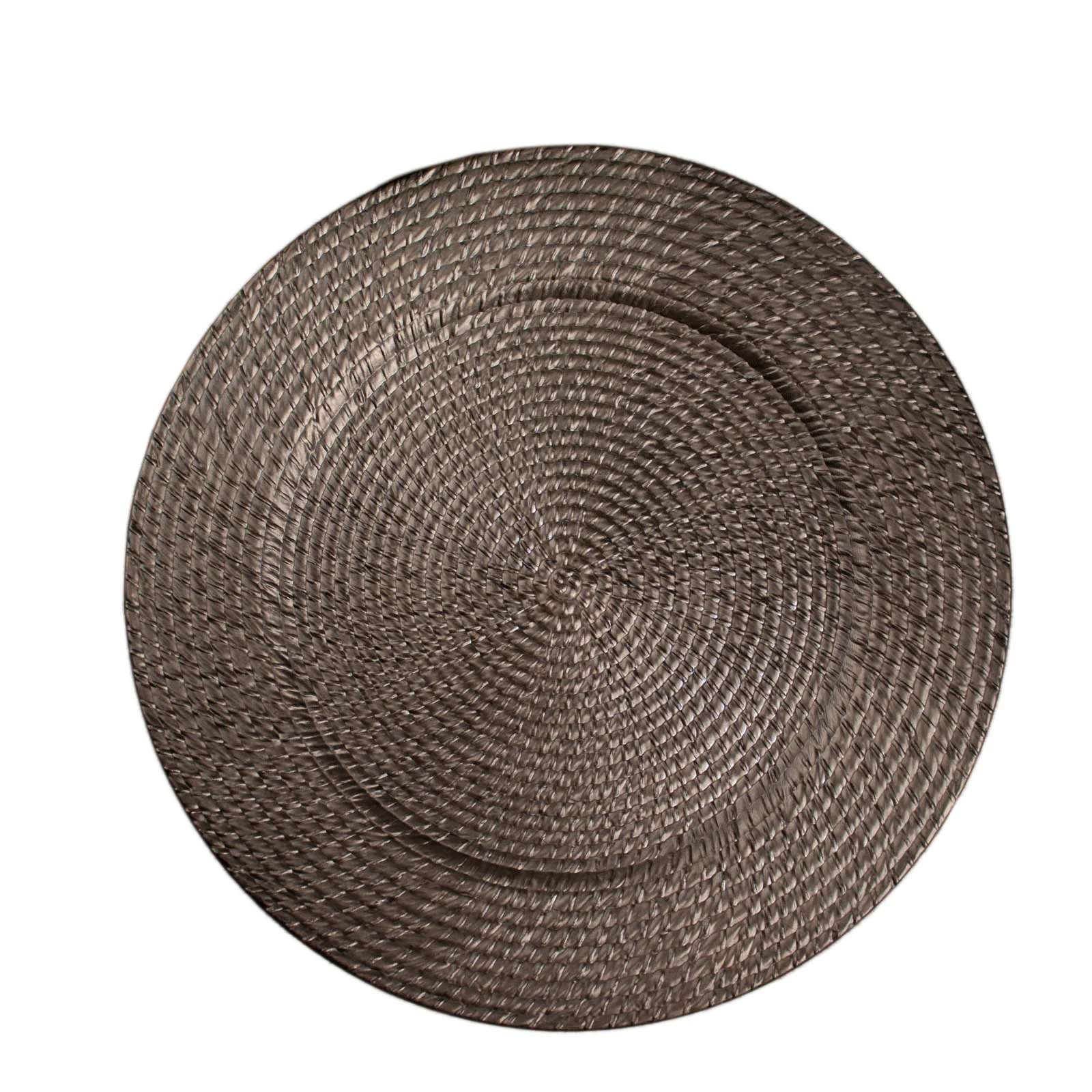 12-Pack Acrylic Charger Plates 13" Round Natural Brown with Rattan-Like Design - Farmhouse Disposable Plastic Charger Tableware - Image 2