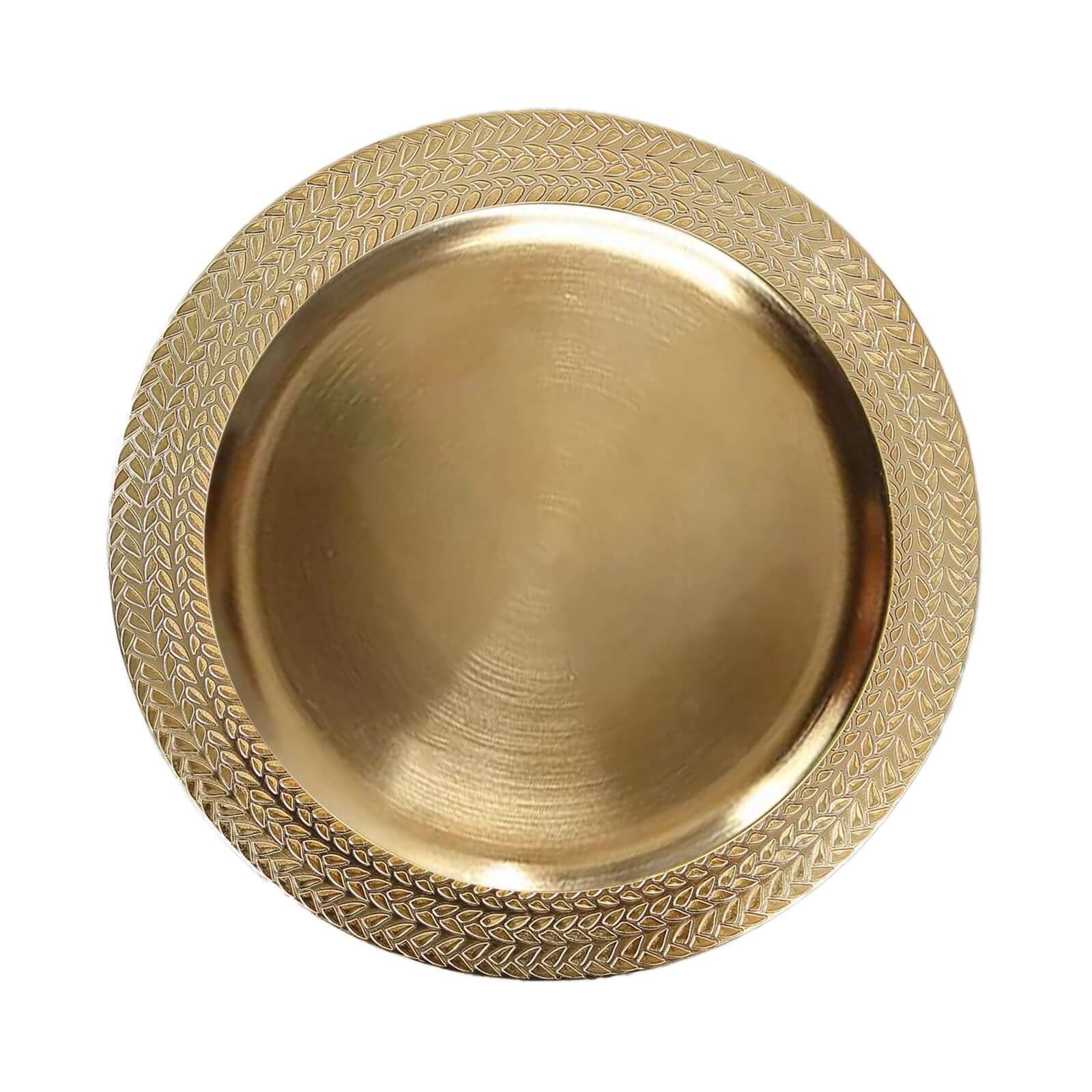 6-Pack Acrylic Charger Plates 13" Round Gold with Wheat Pattern Rim - Stylish Dinner Party Charger Tableware - Image 7