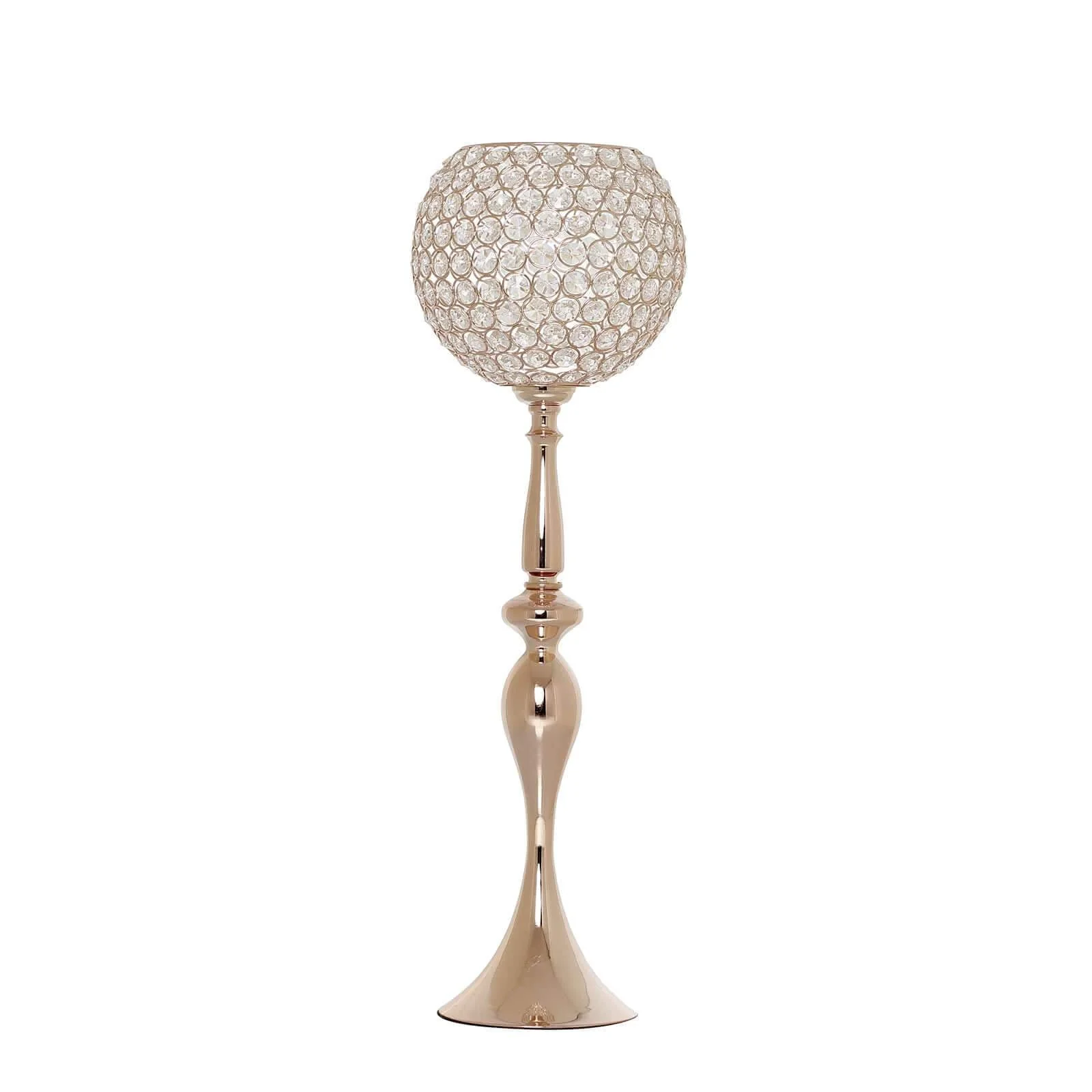 Acrylic Crystal Beaded Goblet Candle Holder 30" Gold - Majestic Flower Ball Centerpiece Stand for Wedding Party Event Decor - Image 6