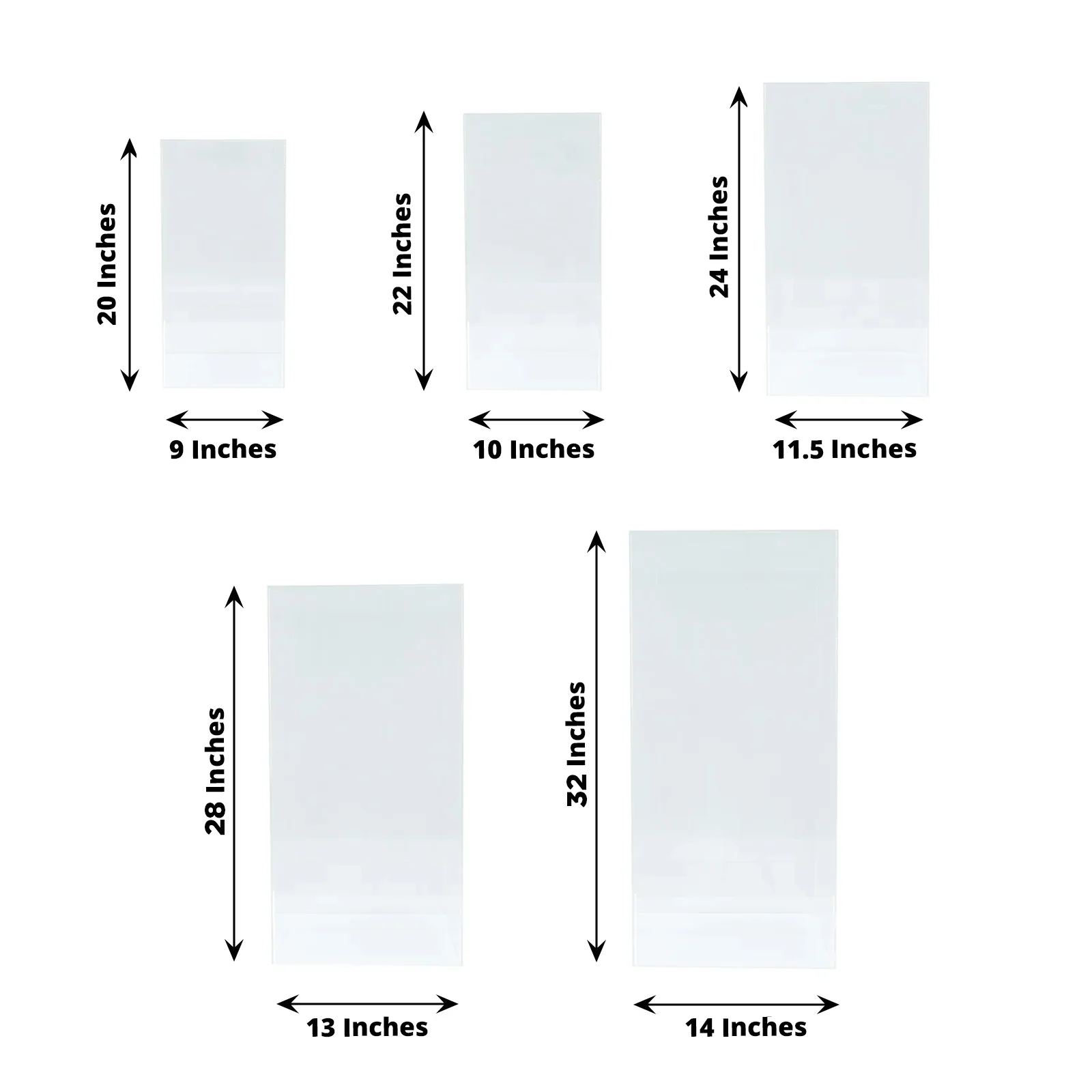 Set of 5 Clear Acrylic Pedestal Risers – Pre-Assembled Rectangular Display Stands for Weddings, Events & Product Showcases – 20", 22", 24", 28", 32" - Image 3