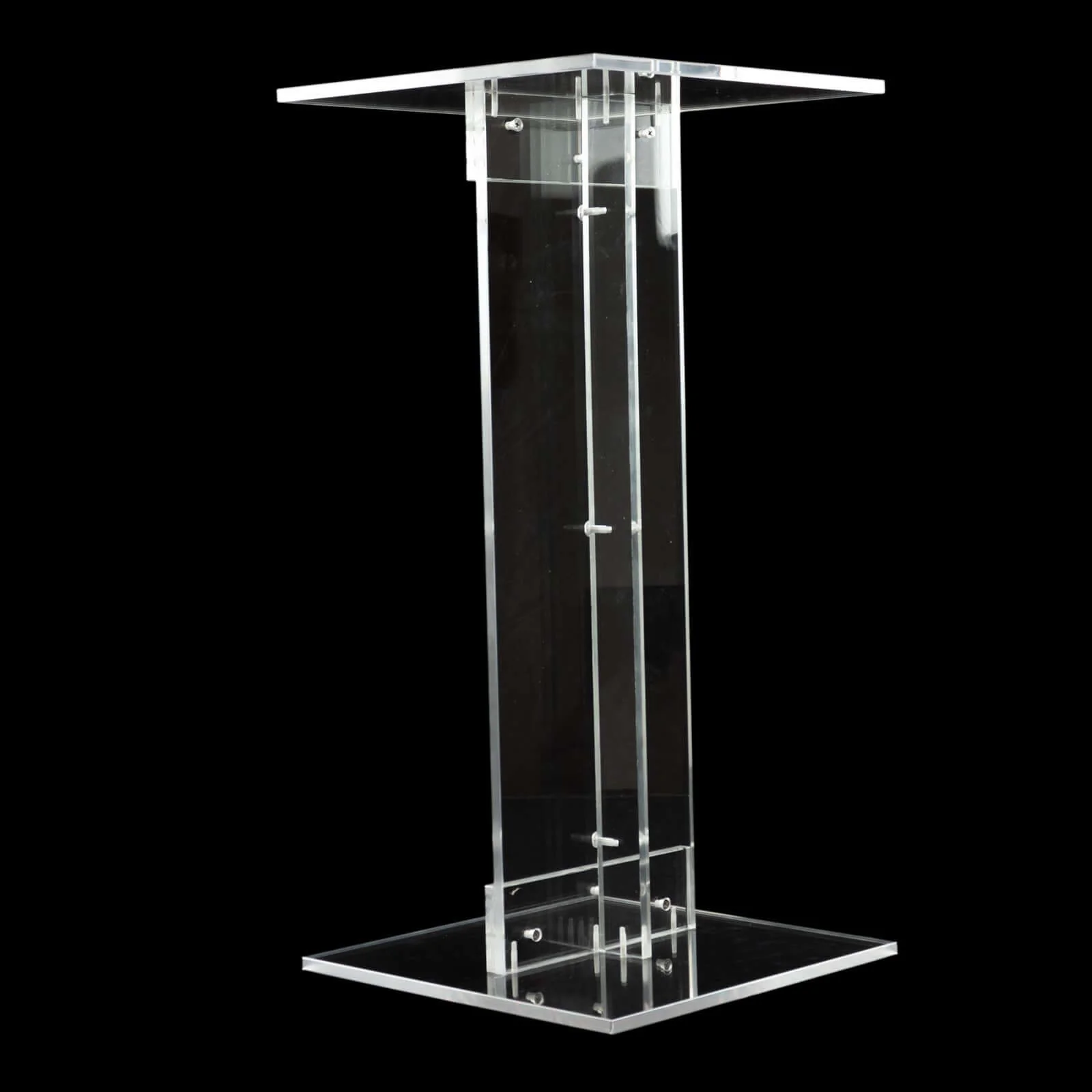 Acrylic Display Stand Flower Pedestal 24" Clear with Square Bases - Heavy Duty 10mm Thick Plexiglass for Weddings - Image 6