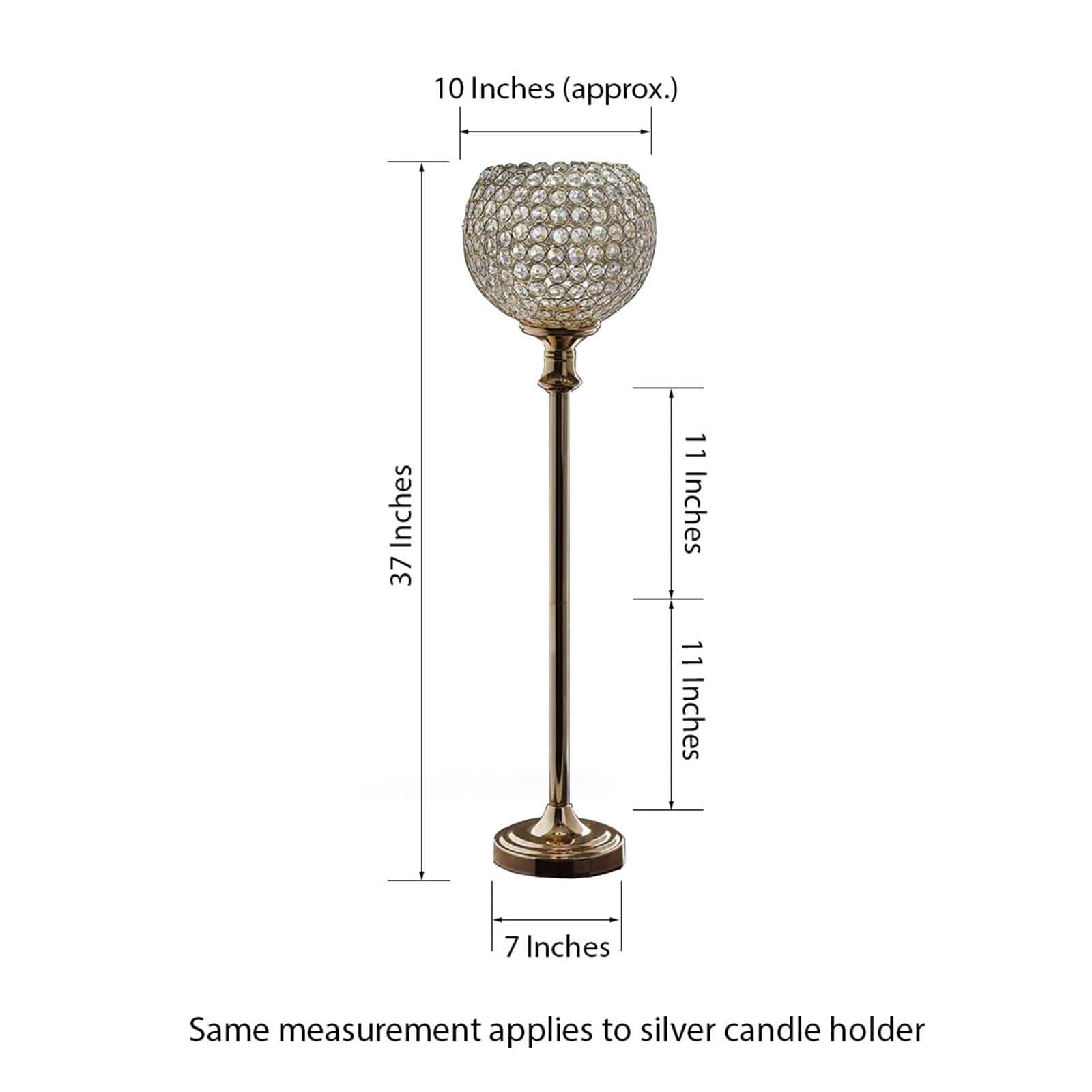 Acrylic Votive Candle Holder 37" Crystal Goblet Design Gold - Table Centerpiece for Weddings - Image 3