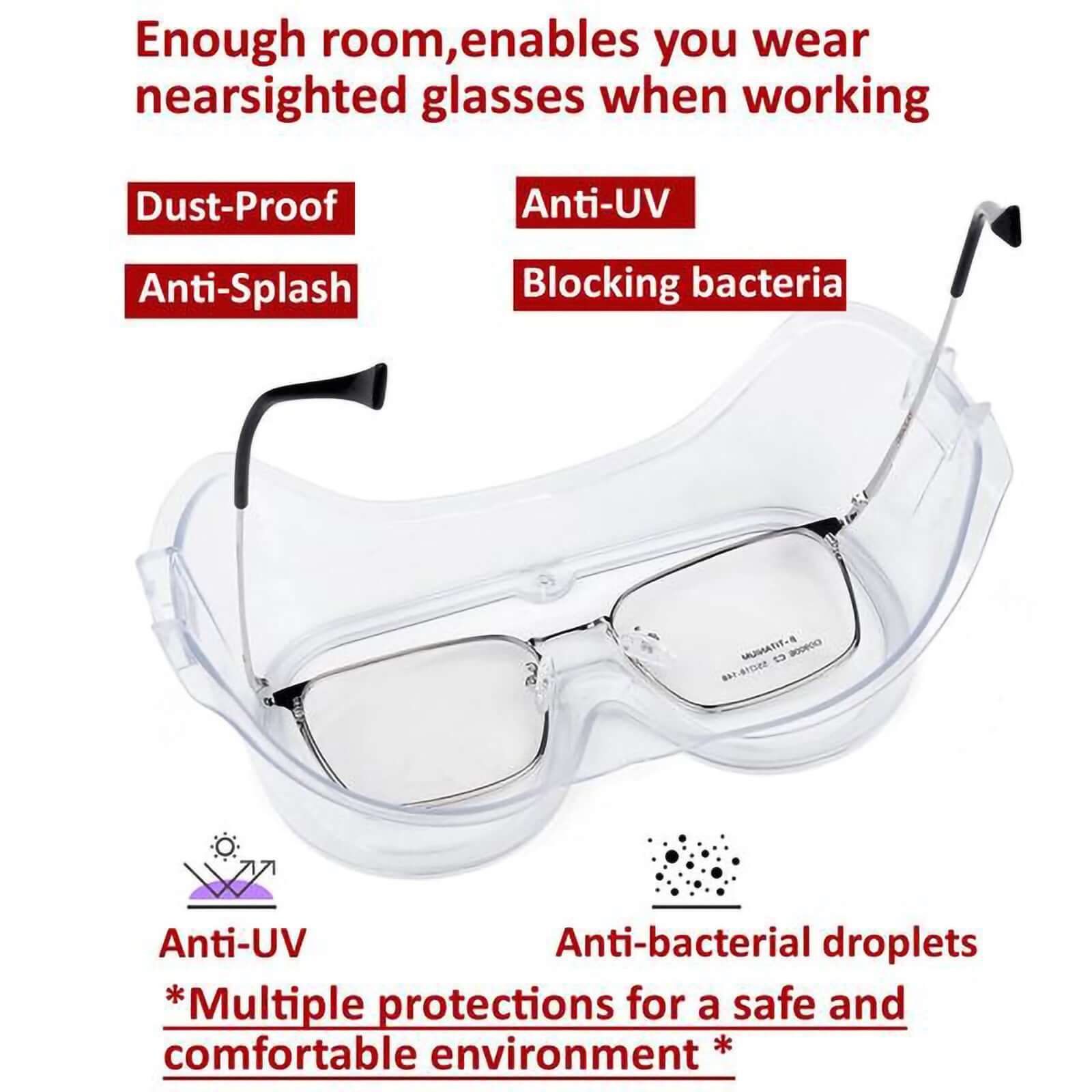Adjustable Protective Goggles, Safety Eyewear With Anti Fog Coating and Air Vents - Image 9