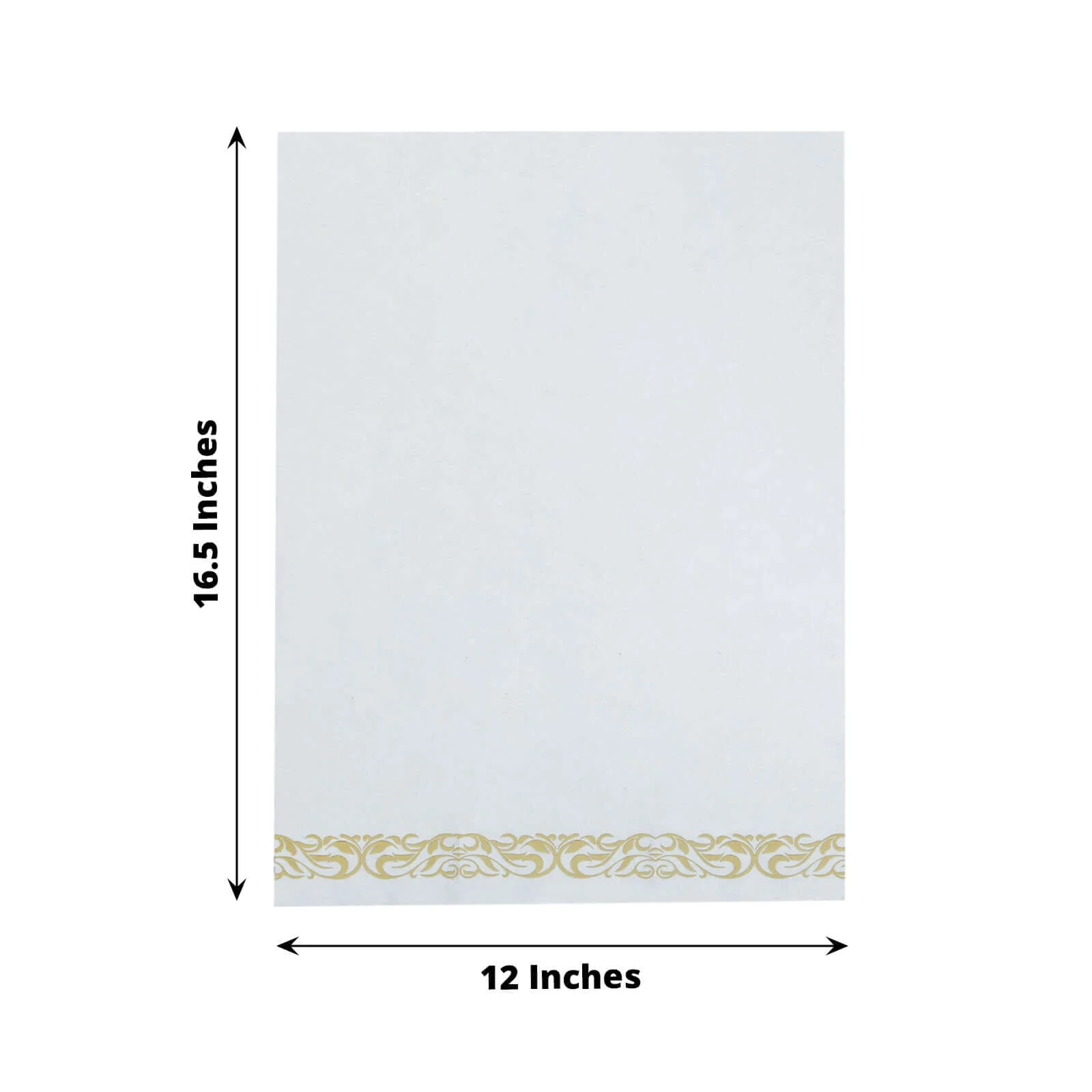 25 Pack Linen-Like Paper Napkins 8"x4" White with Metallic Gold Foil Scroll Design - Disposable Airlaid Dinner Napkins for Upscale Casual Events - Image 3