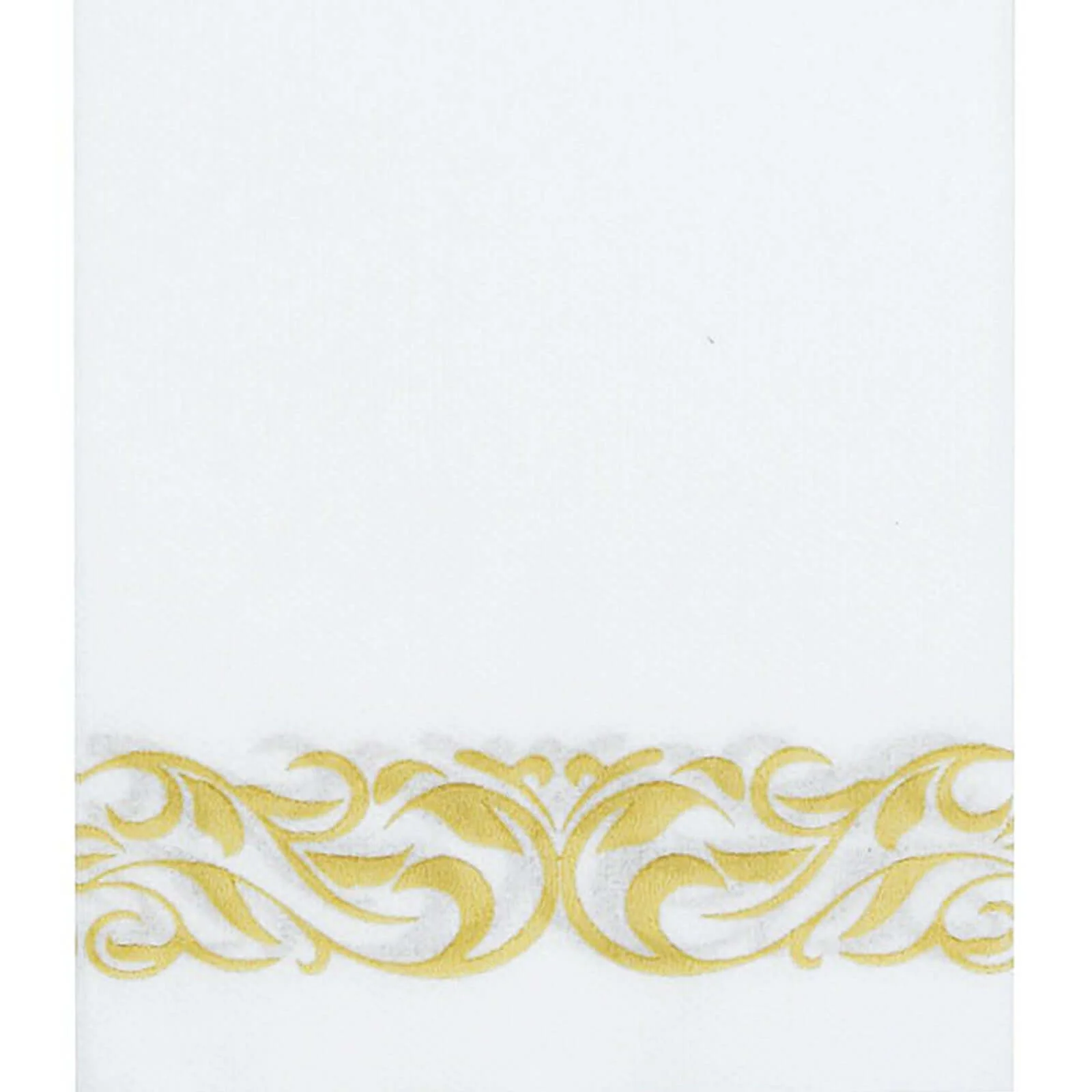 25 Pack Linen-Like Paper Napkins 8"x4" White with Metallic Gold Foil Scroll Design - Disposable Airlaid Dinner Napkins for Upscale Casual Events - Image 7