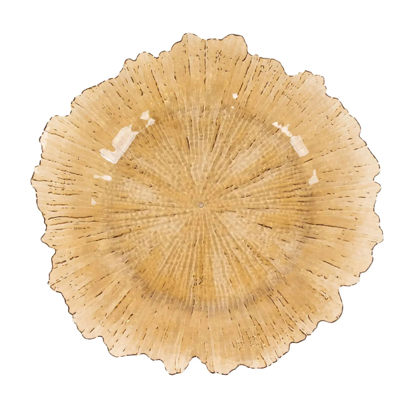 6-Pack Acrylic Plastic Charger Plates 13" Round Amber Gold Reef Design - Decorative Dinner Charger Tableware - Image 5