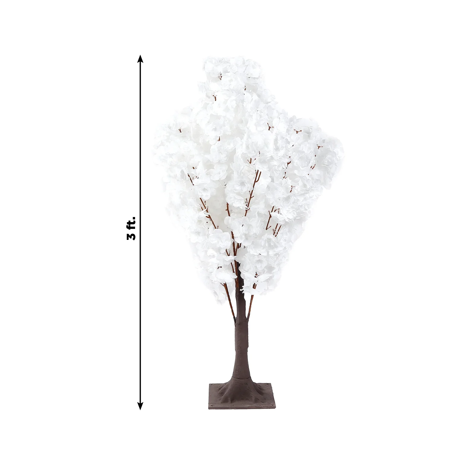 Artificial Cherry Blossom Tree Centerpiece 3ft White – Silk Sakura Wishing Tree with Metal Base - Image 3