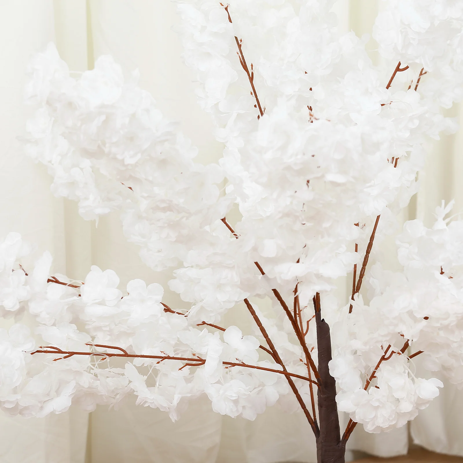 Artificial Cherry Blossom Tree Centerpiece 3ft White – Silk Sakura Wishing Tree with Metal Base - Image 8