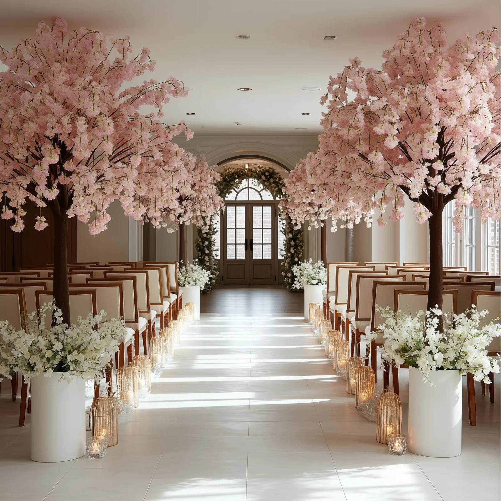 Artificial Cherry Blossom Tree 8ft Blush – Silk Sakura Wishing Tree with Fiberglass Trunk & Sturdy Metal Base - Image 9