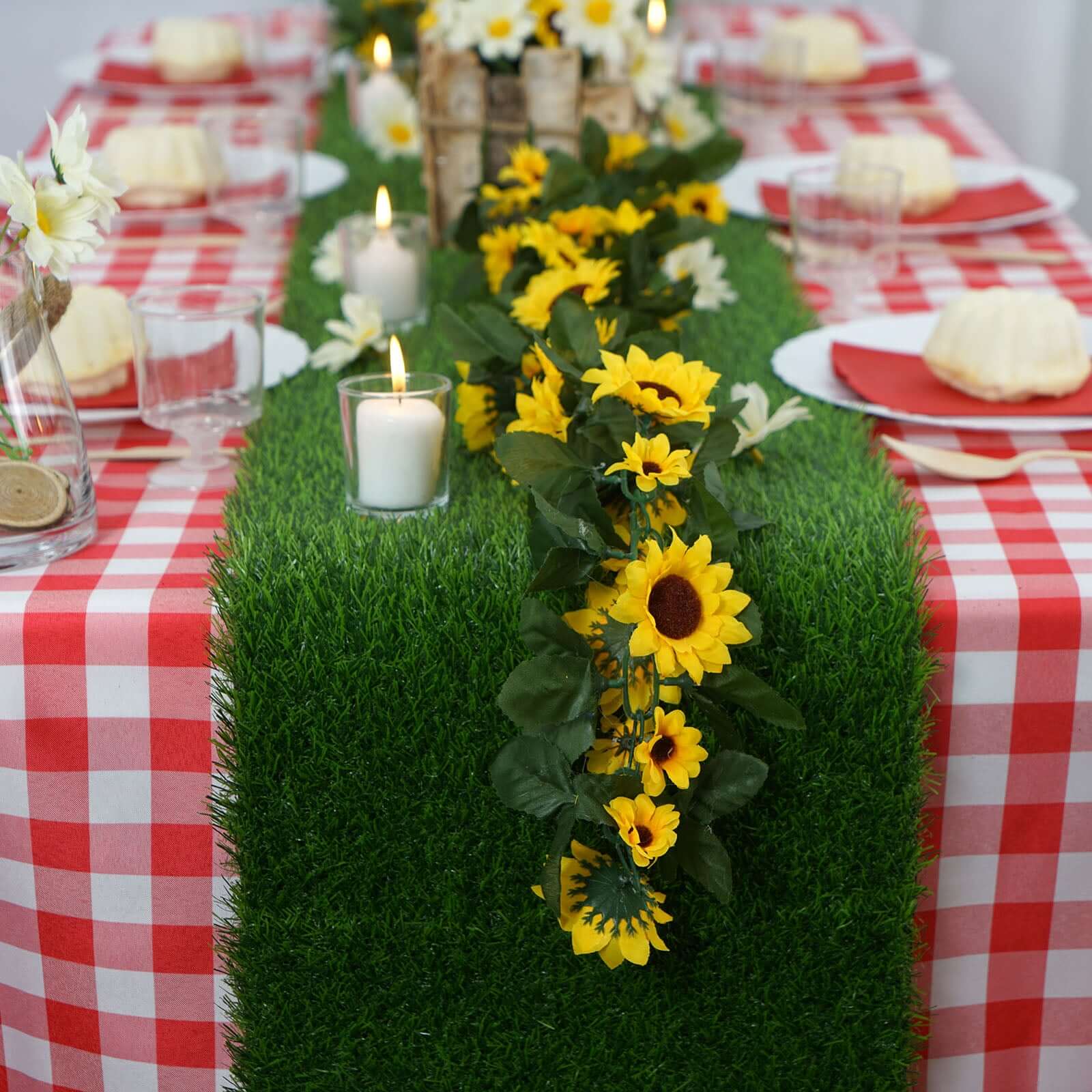 Artificial Grass Table Runner 9ft Green - Durable & All Weather Tabletop Decor - Image 6