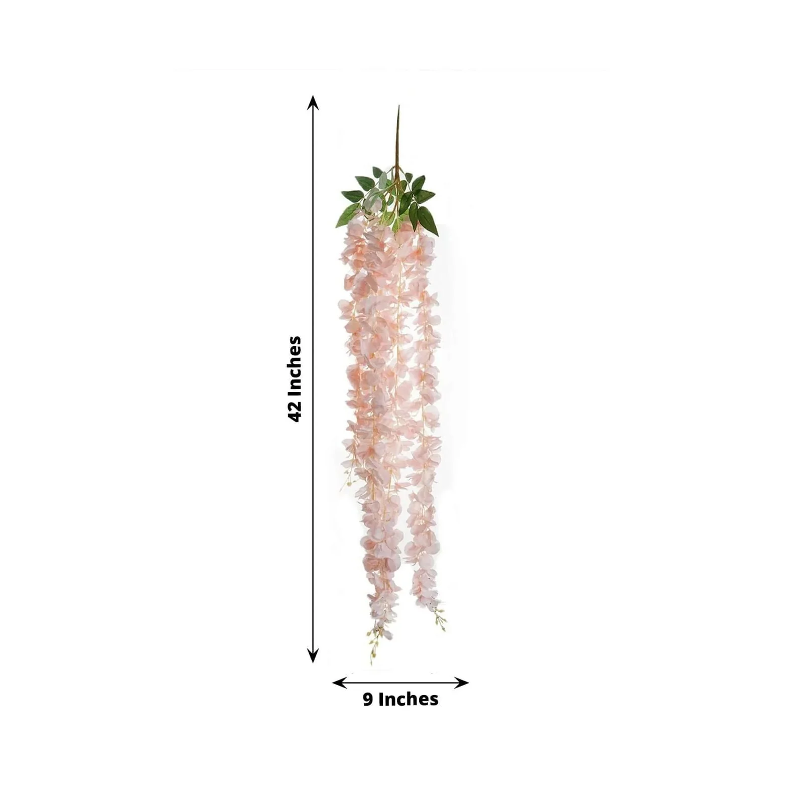 Artificial Silk Hanging Wisteria Flower Garland Vines in Blush, 5 Full Strands in 1 Bush - 42" - Image 3