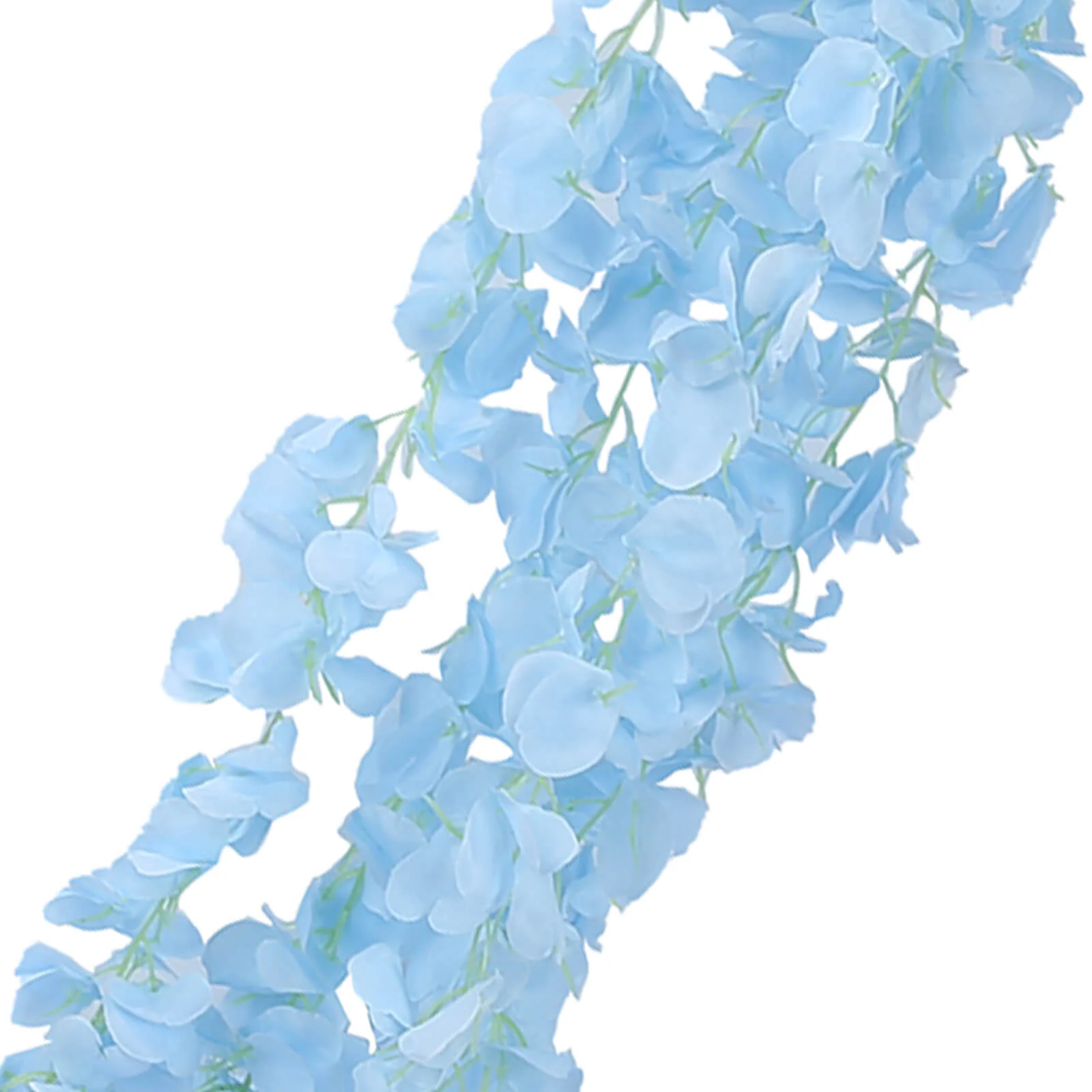 Artificial Silk Hanging Wisteria Flower Garland Vines in Light Blue, 5 Full Strands in 1 Bush - 42" - Image 8
