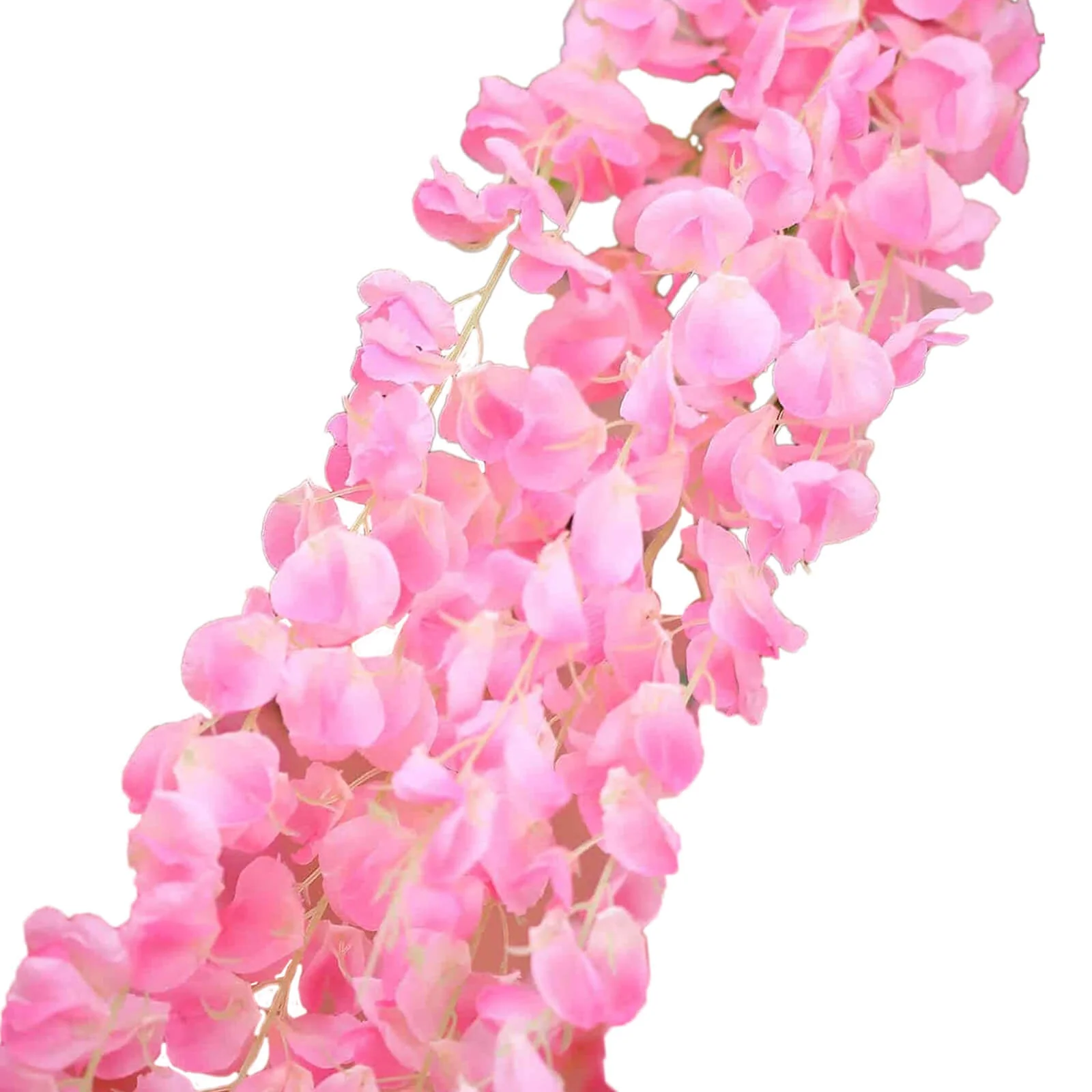Artificial Silk Hanging Wisteria Flower Garland Vines in Pink, 5 Full Strands in 1 Bush - 42" - Image 8