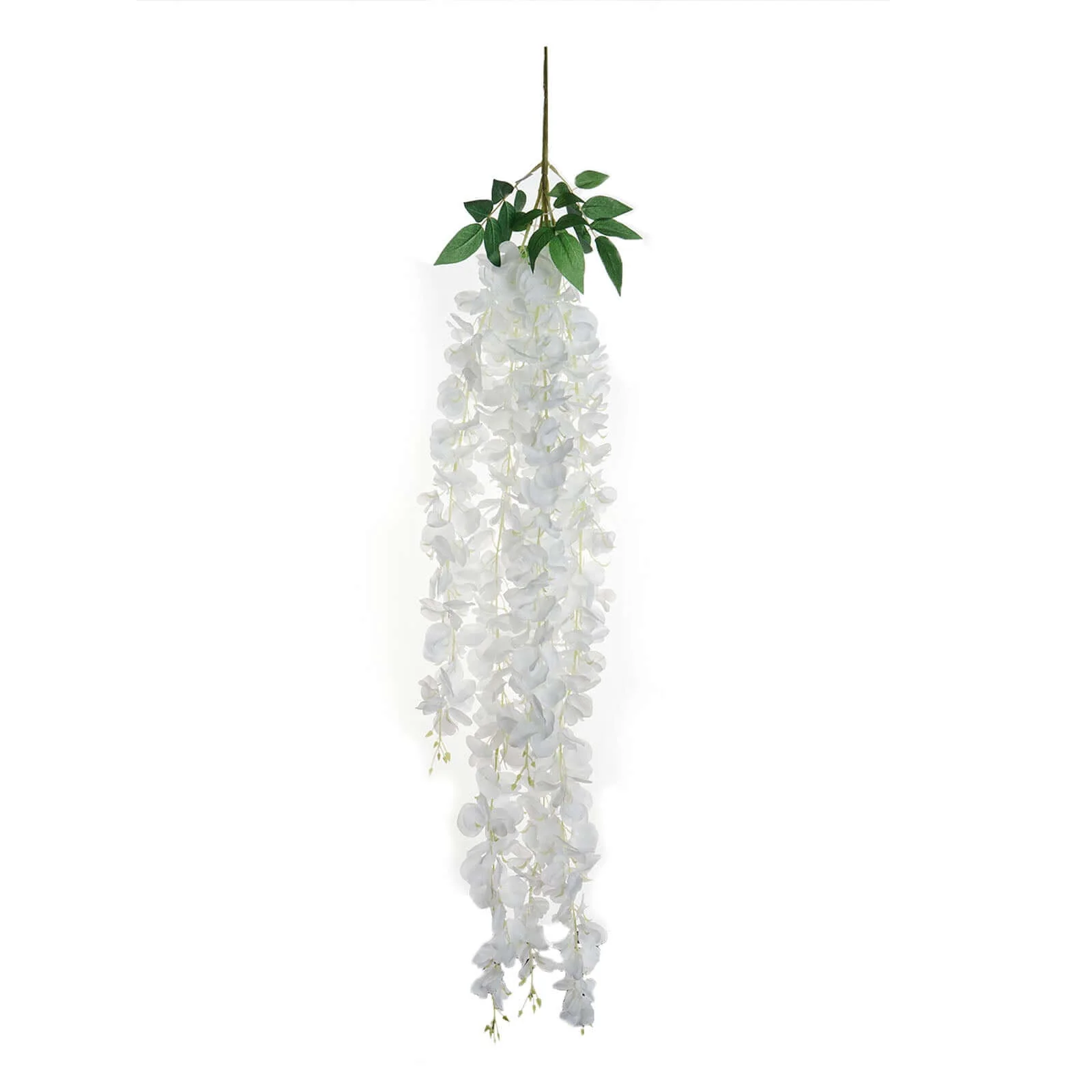 Artificial Silk Hanging Wisteria Flower Garland Vines in White, 5 Full Strands in 1 Bush - 42" - Image 5