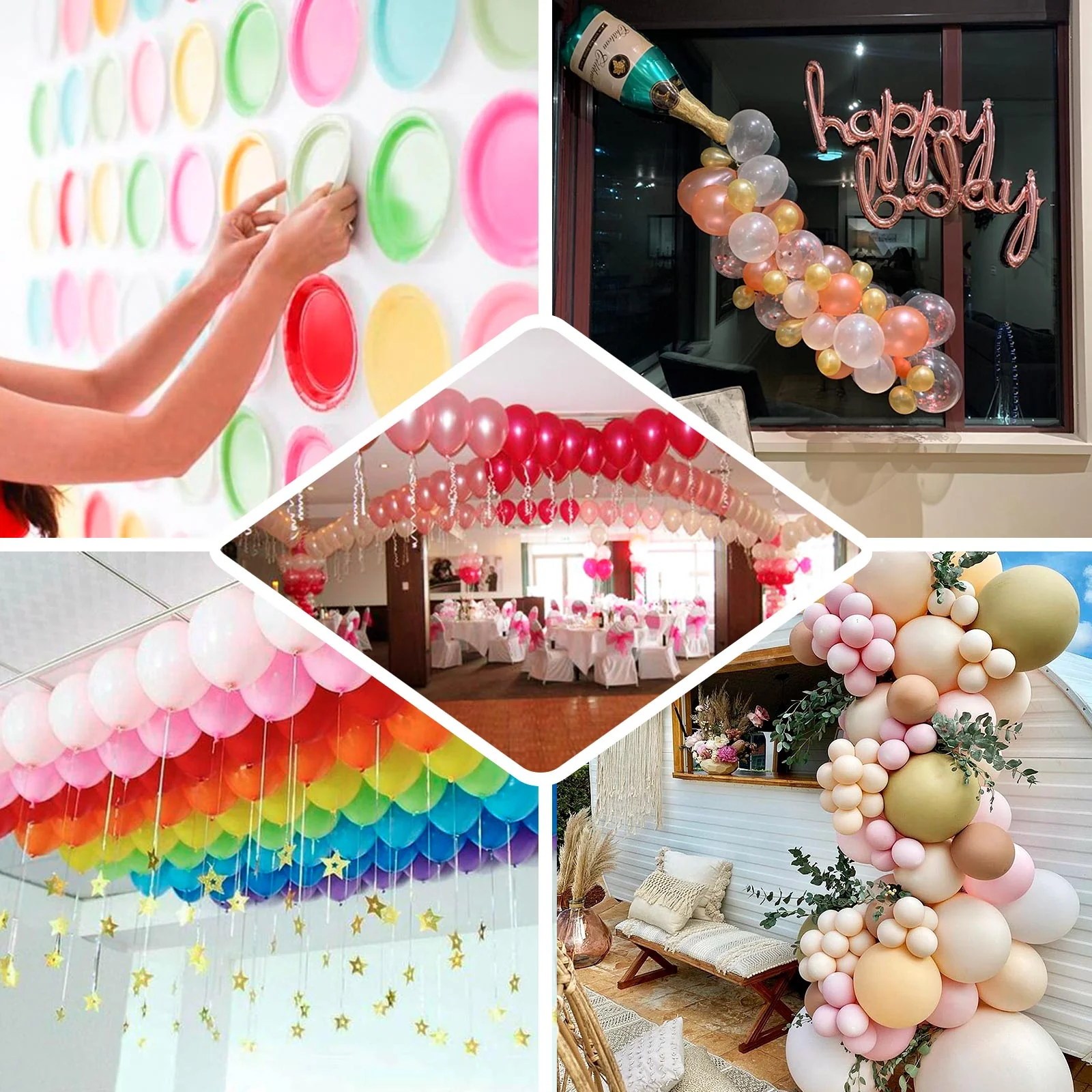Balloon Arch Kit – Clear Balloon Tape Strips & Glue Dot Rolls for Party Decorations – 10 Rolls Each, 160ft Tape, 1000 Dots - Image 4