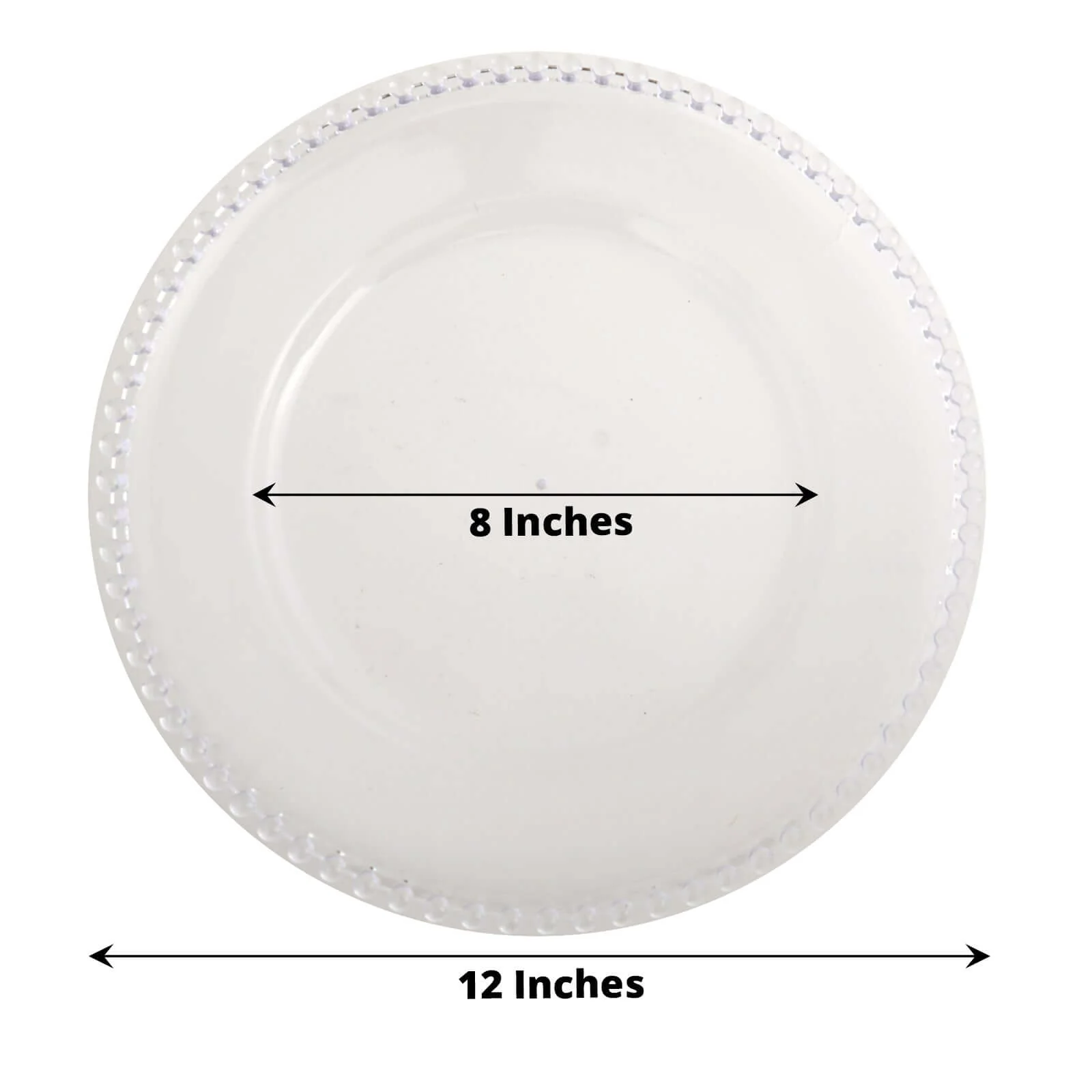 6-Pack Acrylic Charger Plates 13" Round Clear with Beaded Rim - Decorative Dinner Party Serving Plates - Image 3