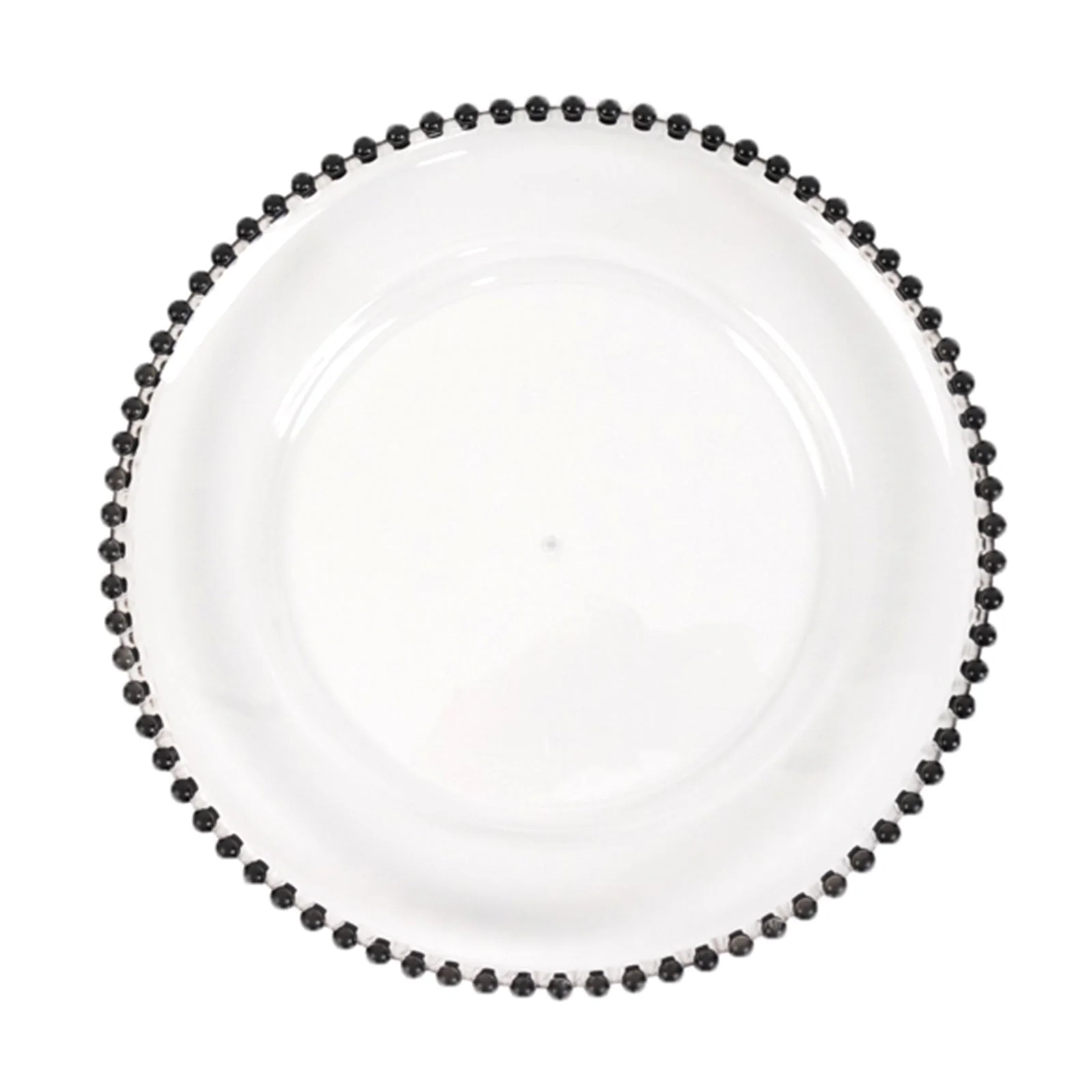 6-Pack Acrylic Charger Plates 13" Round Clear with Black Beaded Rim - Decorative Dinner Party Charger Tableware - Image 5
